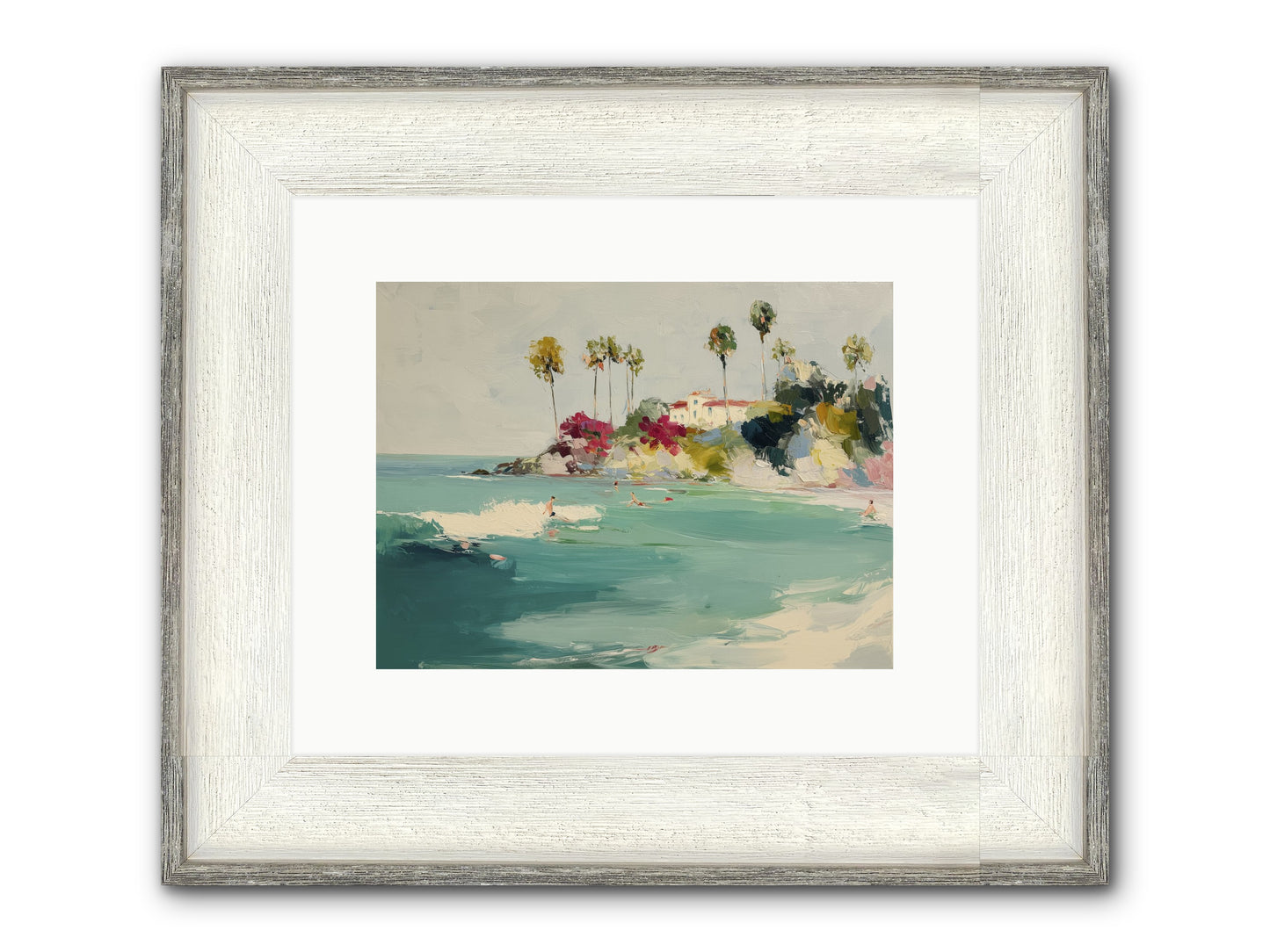 Seaside Souls Framed Print - Driftwood White 12x9