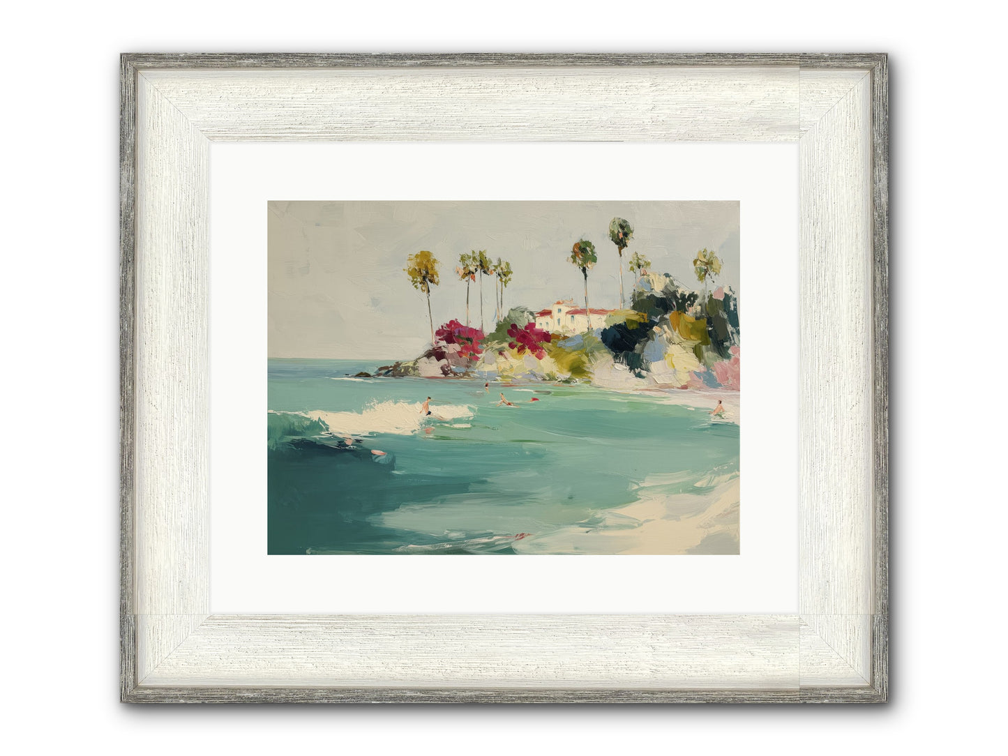 Seaside Souls Framed Print - Driftwood White 16x12