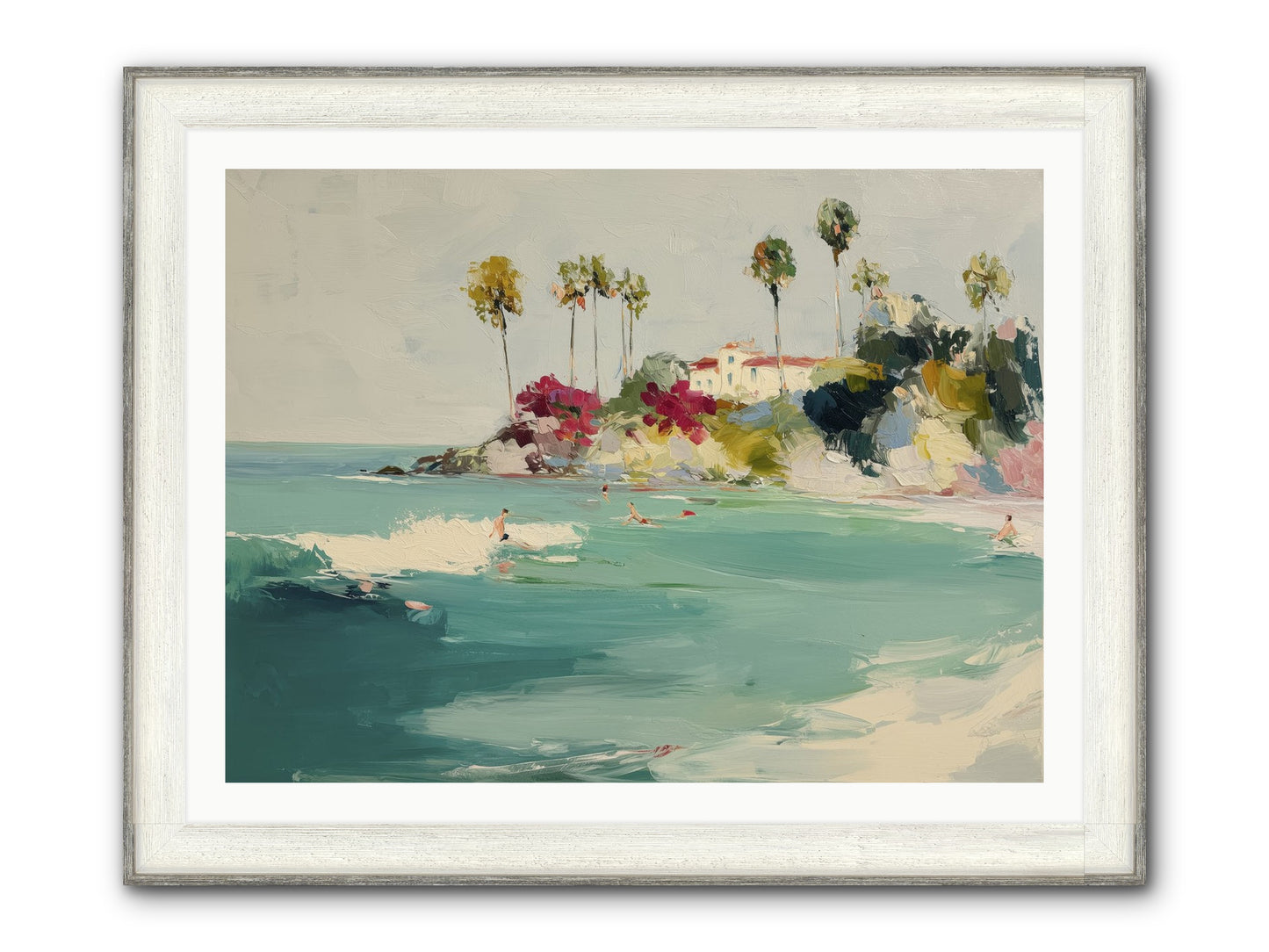 Seaside Souls Framed Print - Driftwood White 40x30