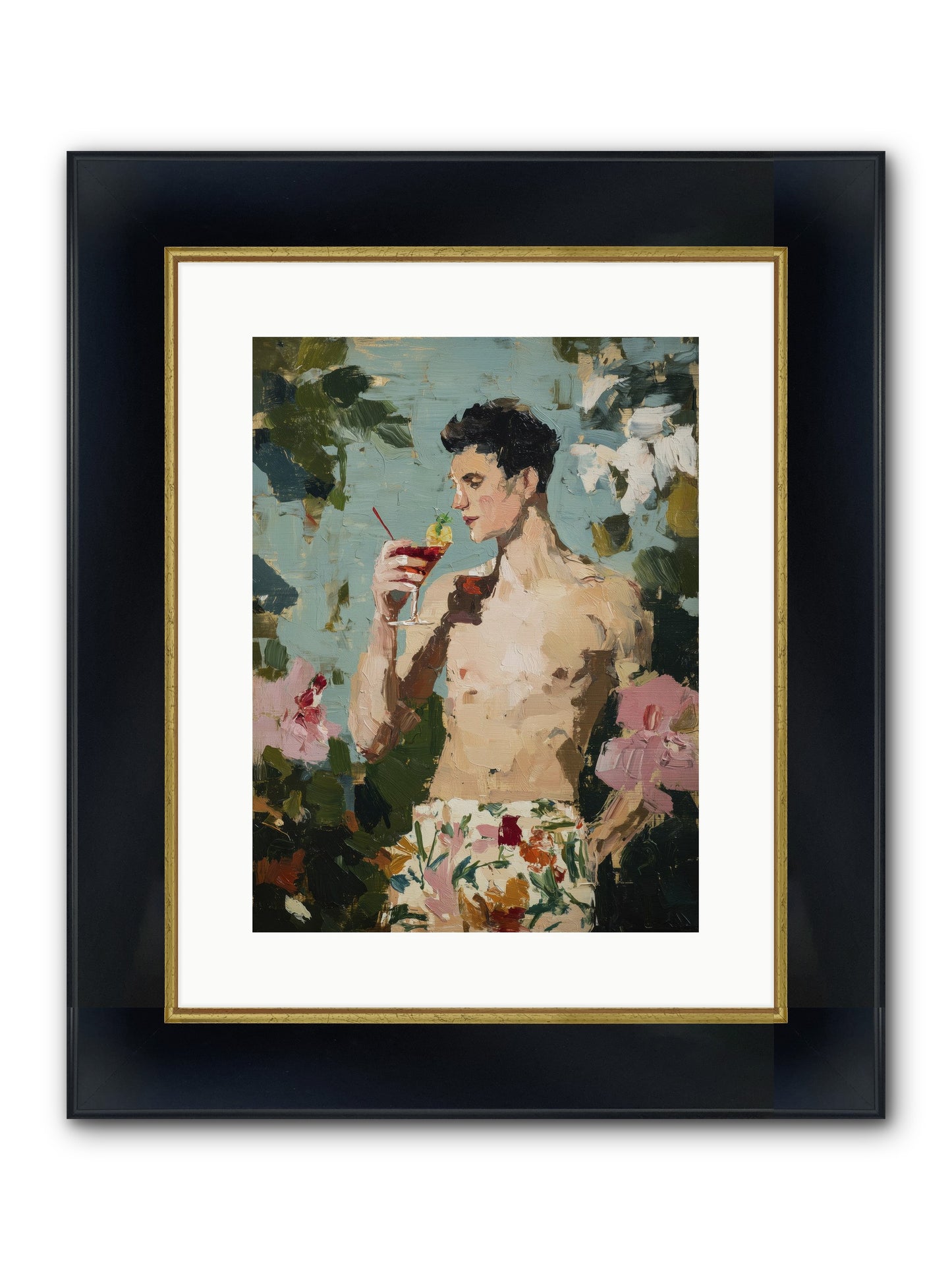 Seaside Spirit Quest Framed Print - Wide Black w/Gold 12x16