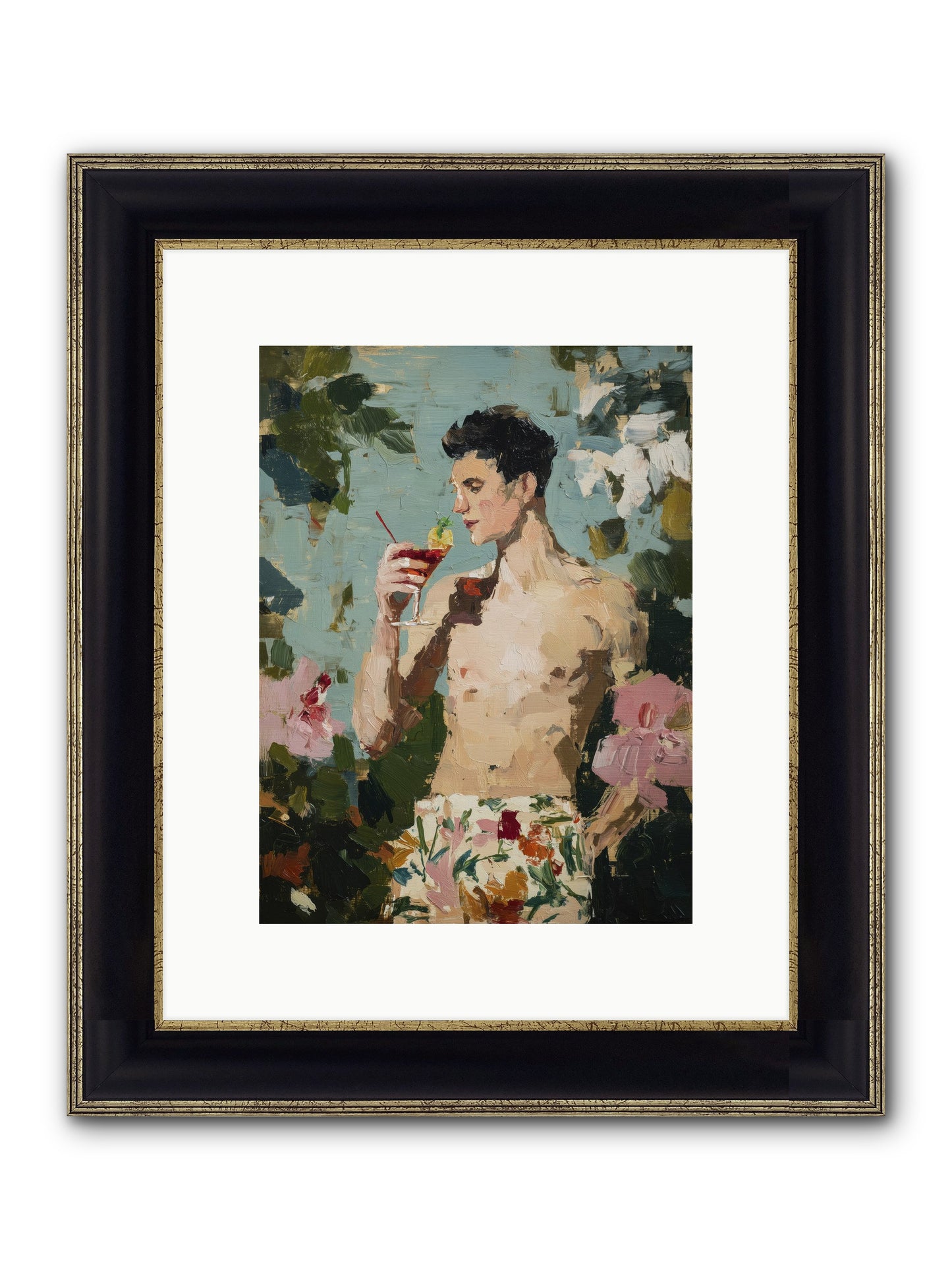 Seaside Spirit Quest Framed Print - Black & Gold 9x12