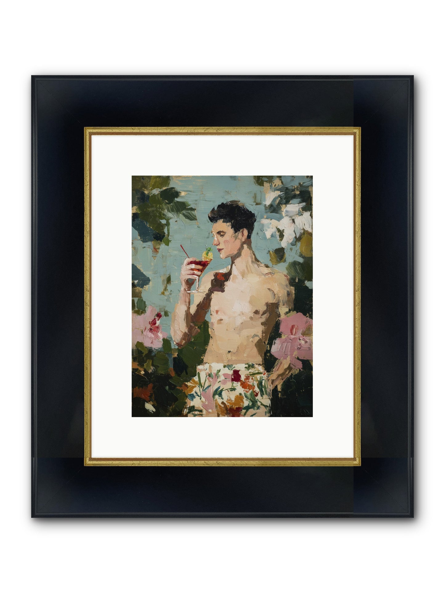 Seaside Spirit Quest Framed Print - Wide Black w/Gold 9x12