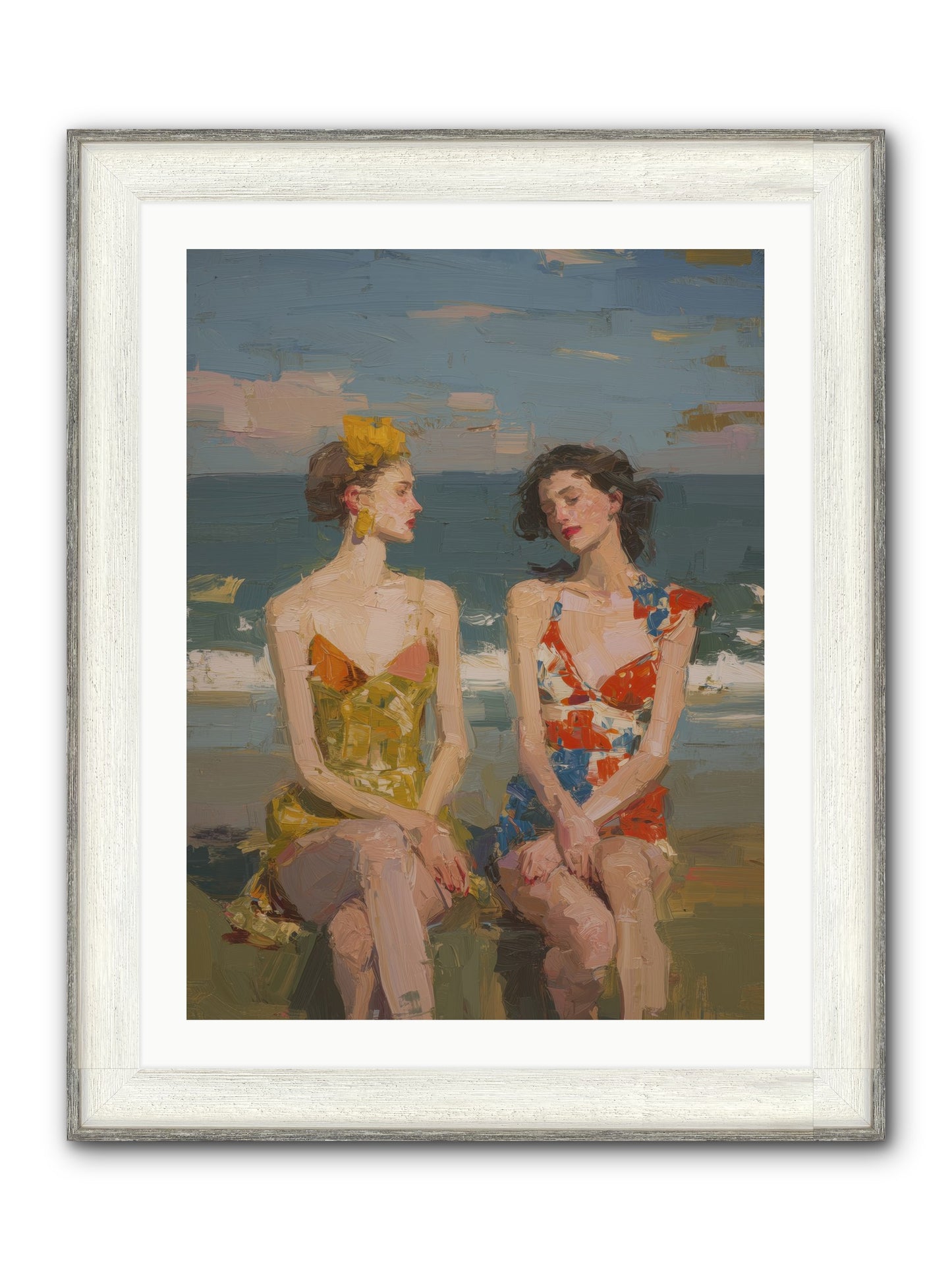 Seasons Of Gold Framed Print - Driftwood White 24x32