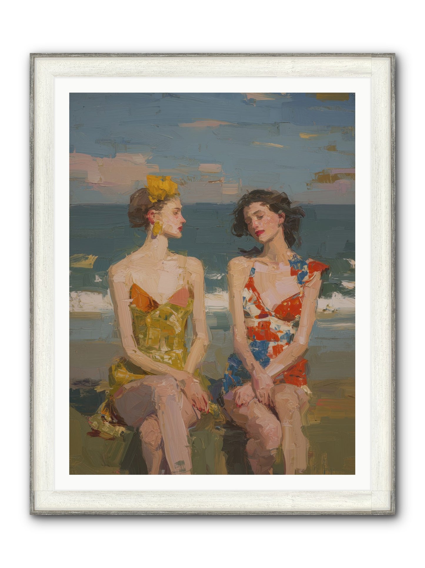Seasons Of Gold Framed Print - Driftwood White 36x48