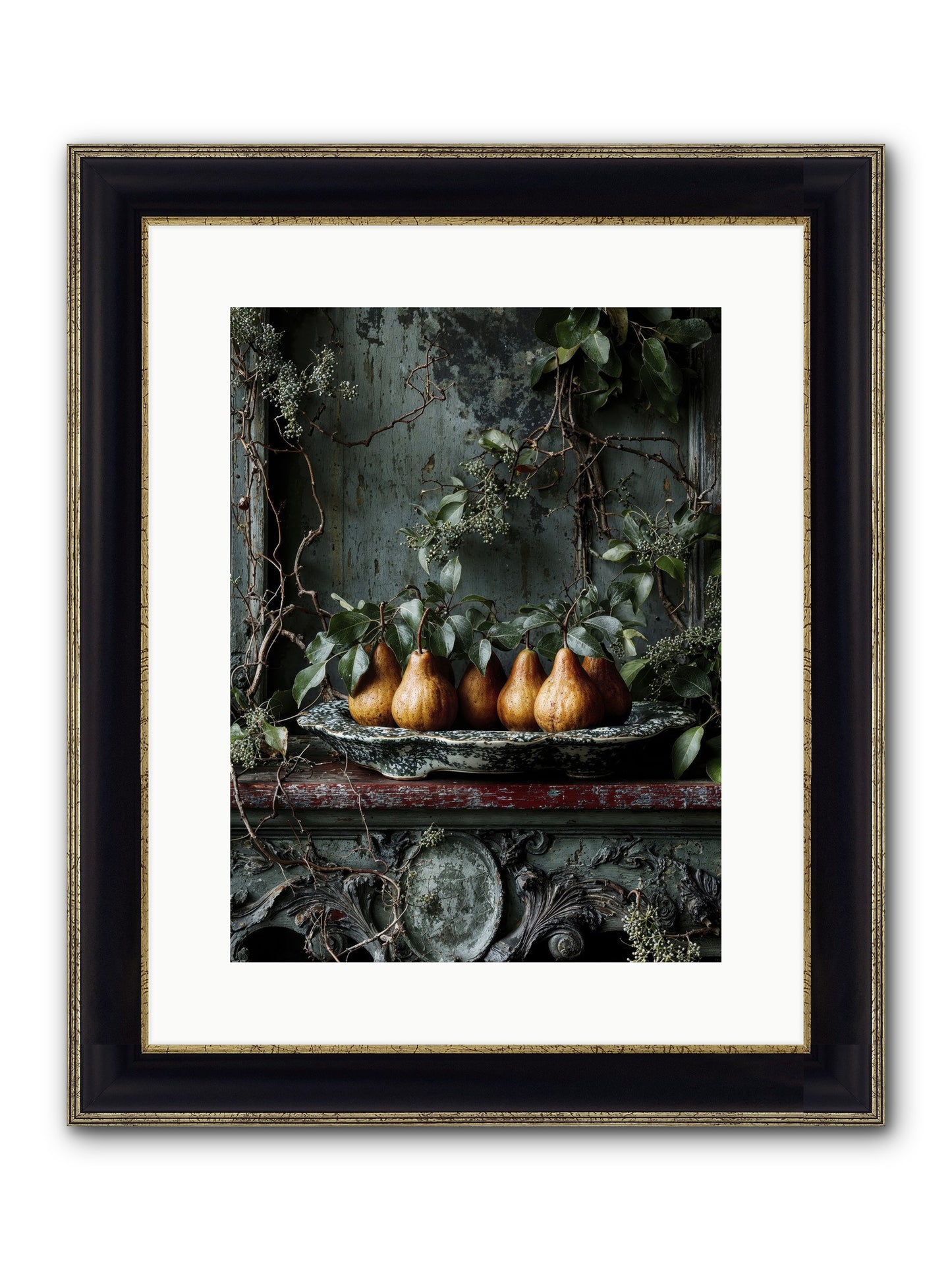 Seasons Write Poetry Framed Print - Black & Gold 12x16