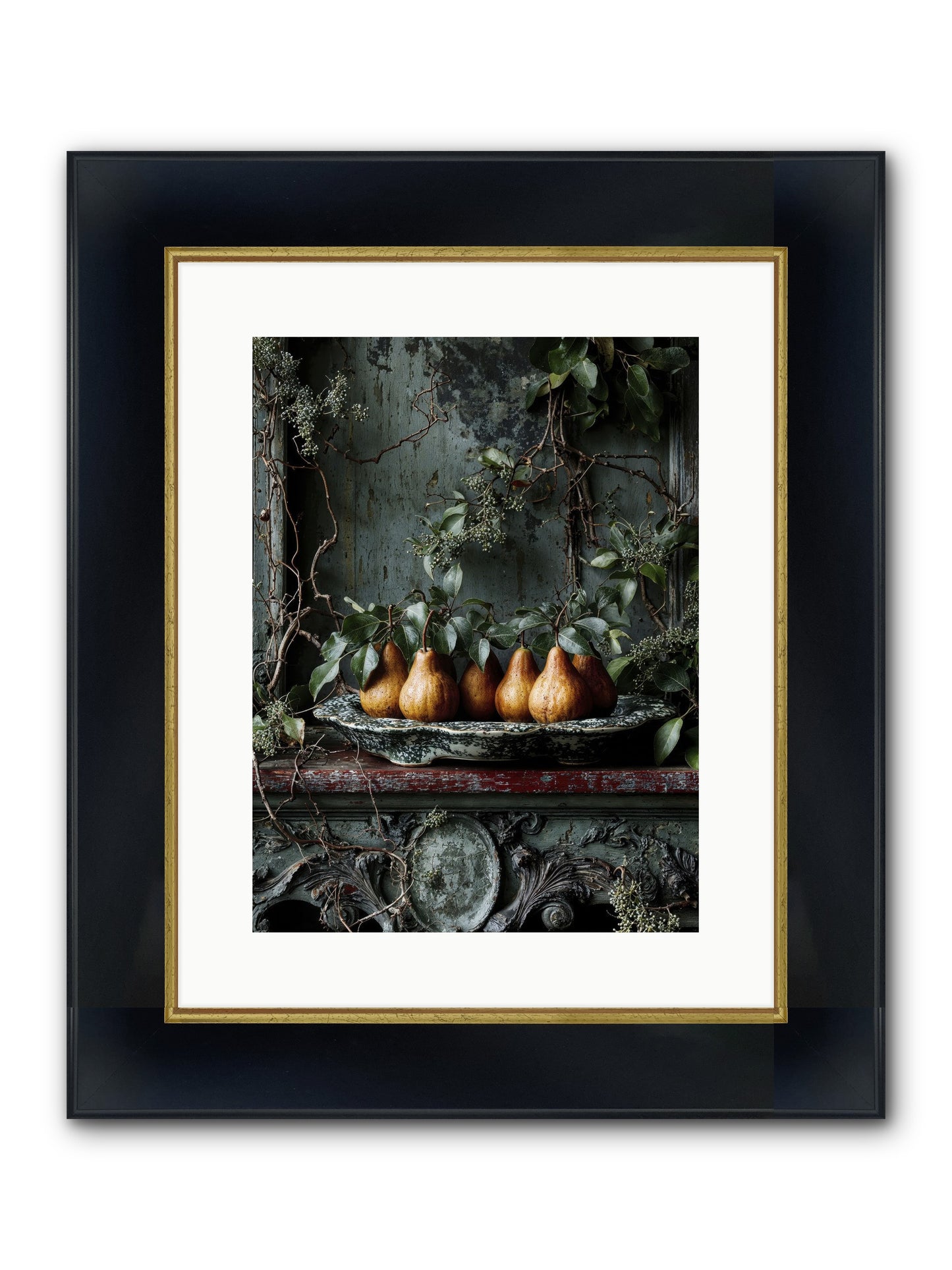 Seasons Write Poetry Framed Print - Wide Black w/Gold 12x16