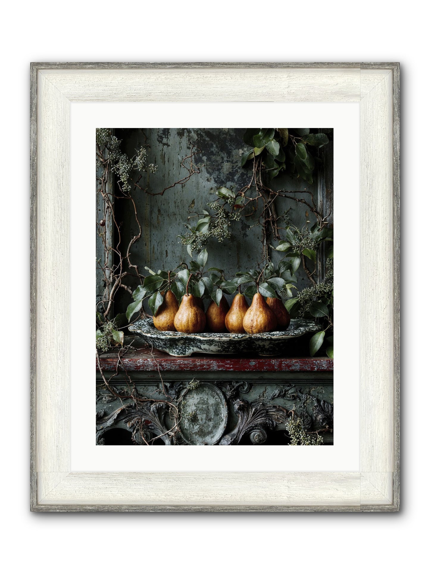 Seasons Write Poetry Framed Print - Driftwood White 18x24