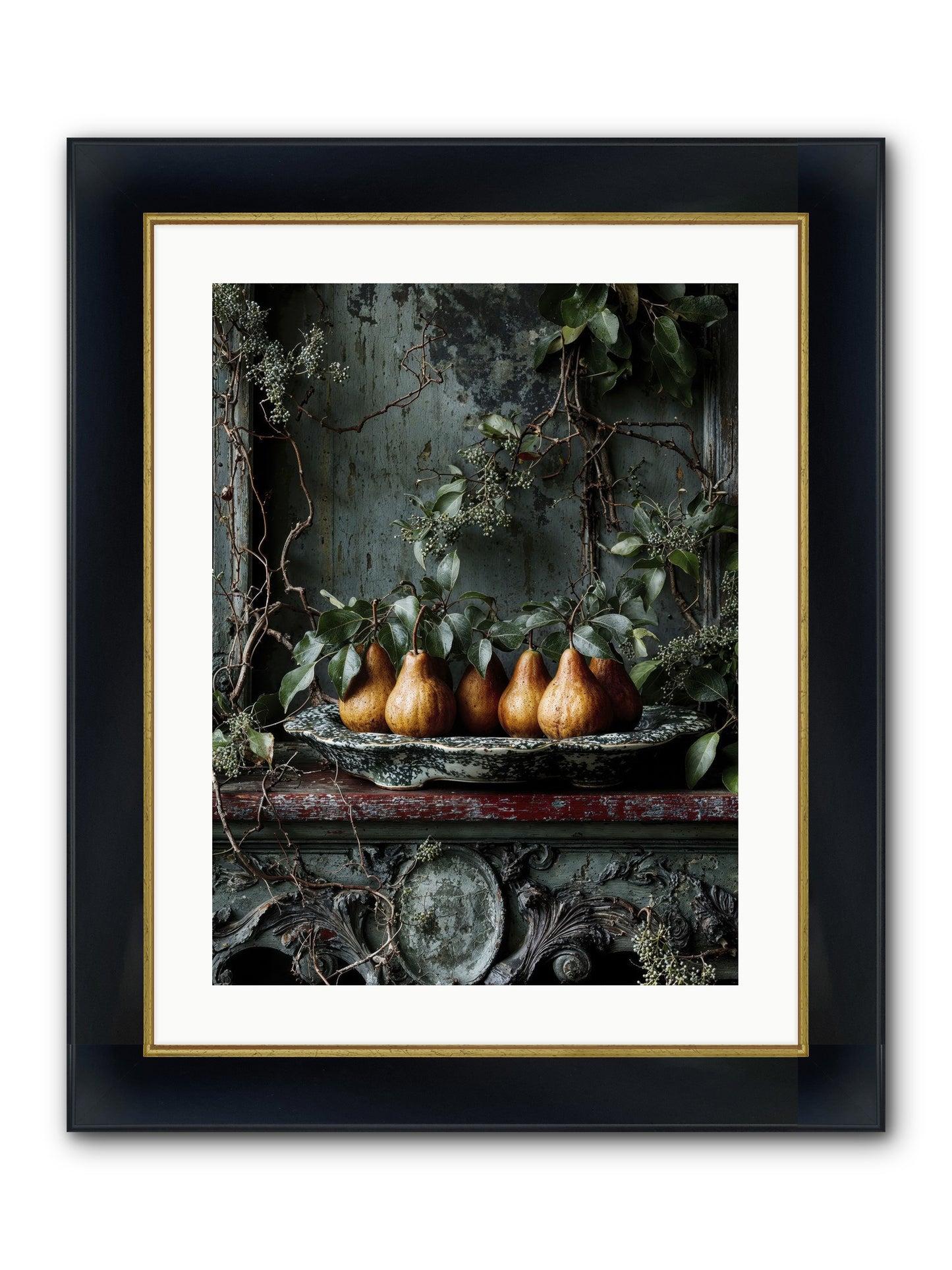 Seasons Write Poetry Framed Print - Wide Black w/Gold 18x24