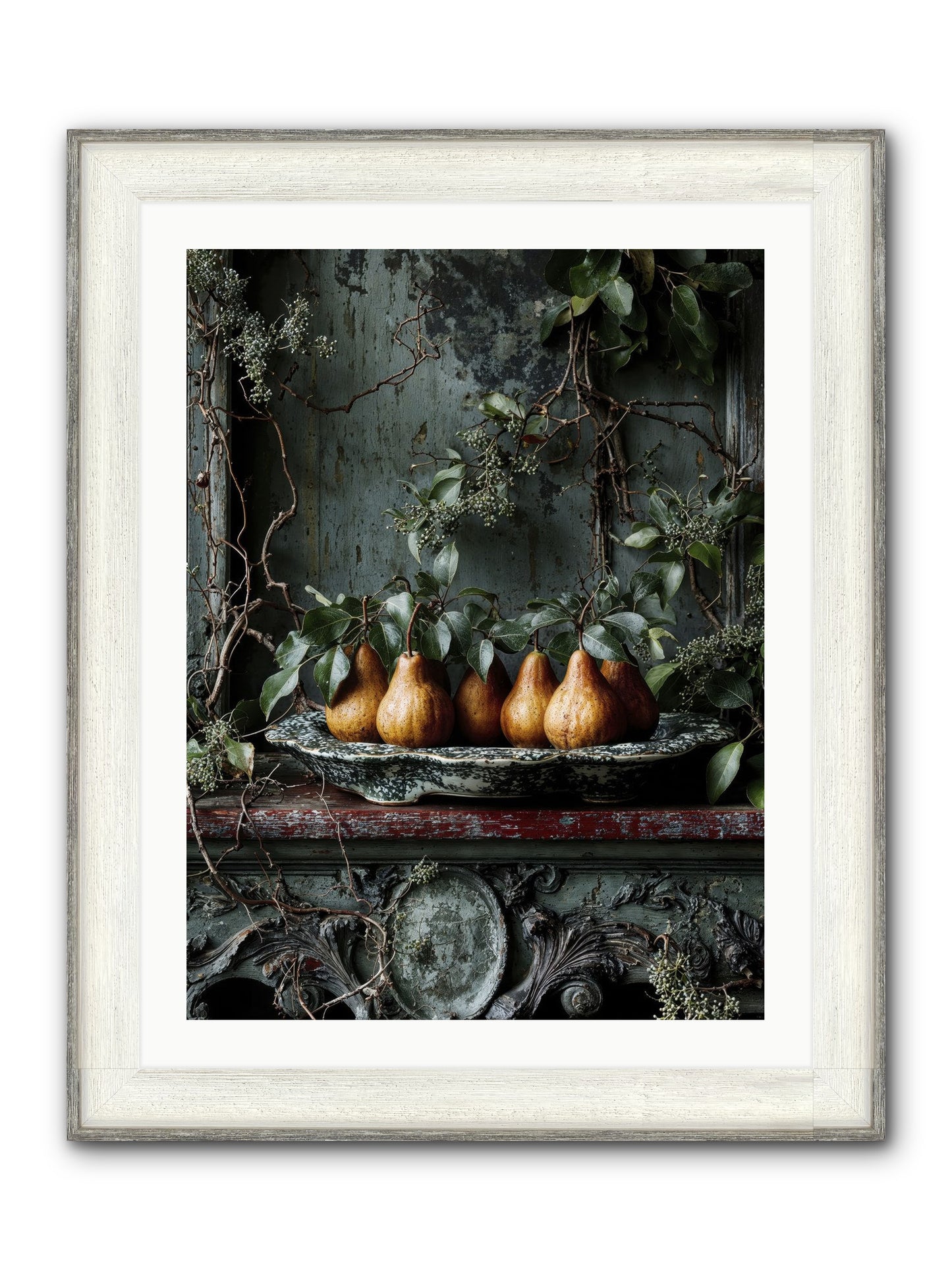 Seasons Write Poetry Framed Print - Driftwood White 24x32