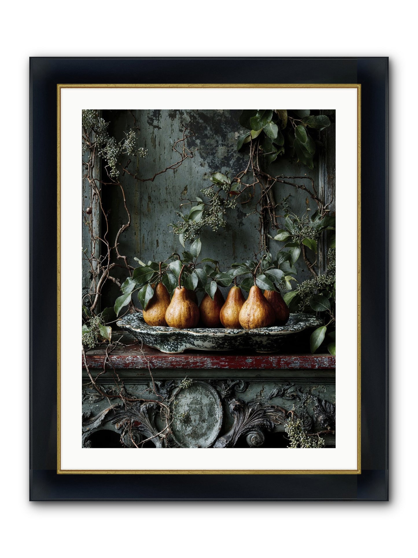 Seasons Write Poetry Framed Print - Wide Black w/Gold 24x32