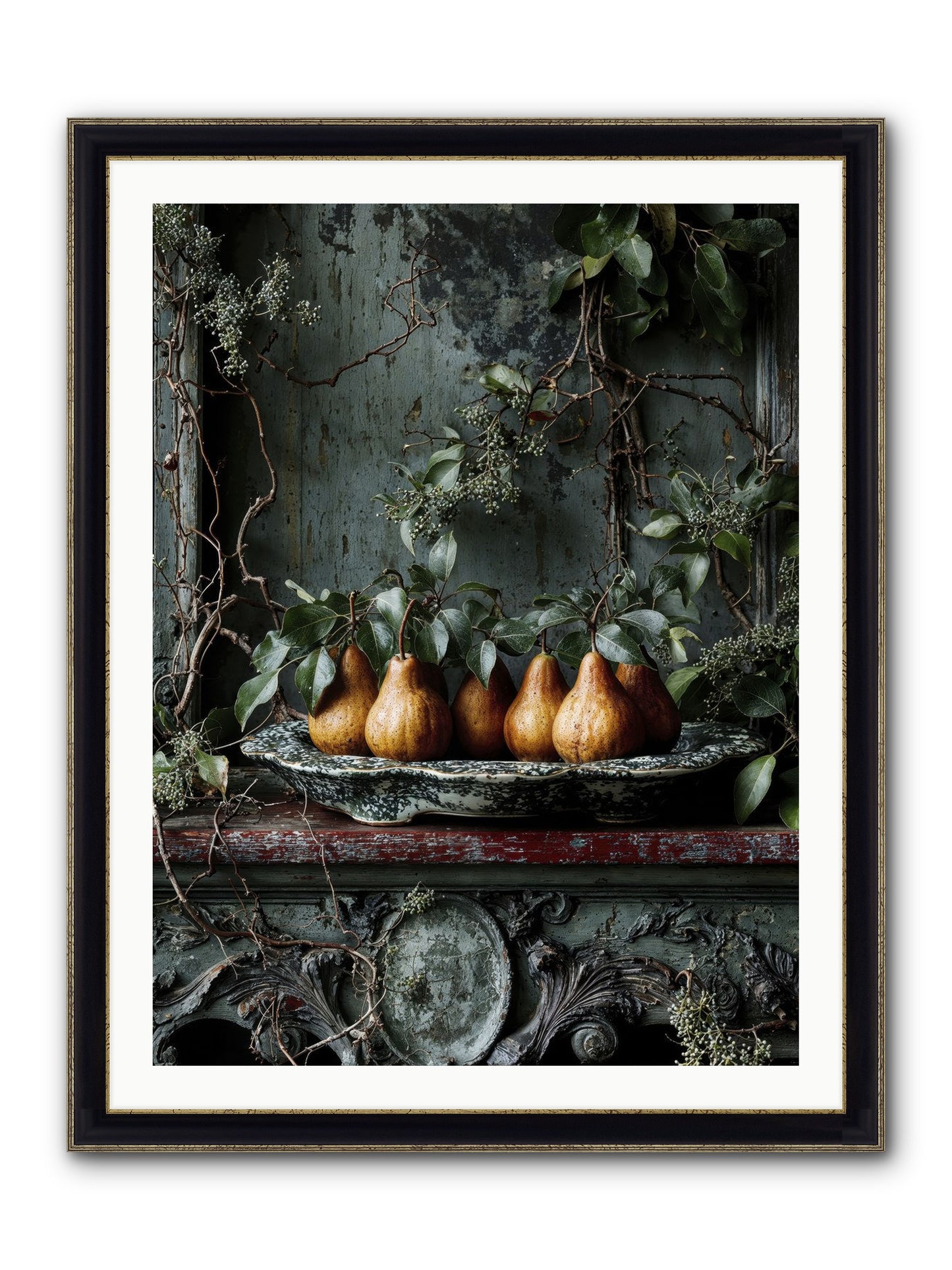 Seasons Write Poetry Framed Print - Black & Gold 30x40