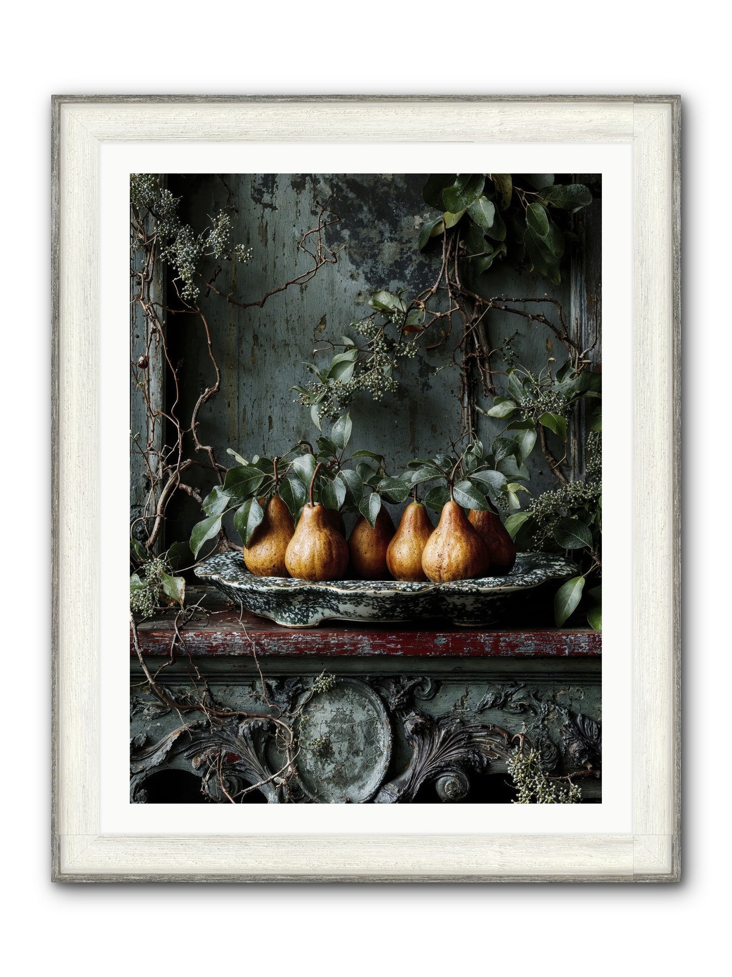 Seasons Write Poetry Framed Print - Driftwood White 30x40