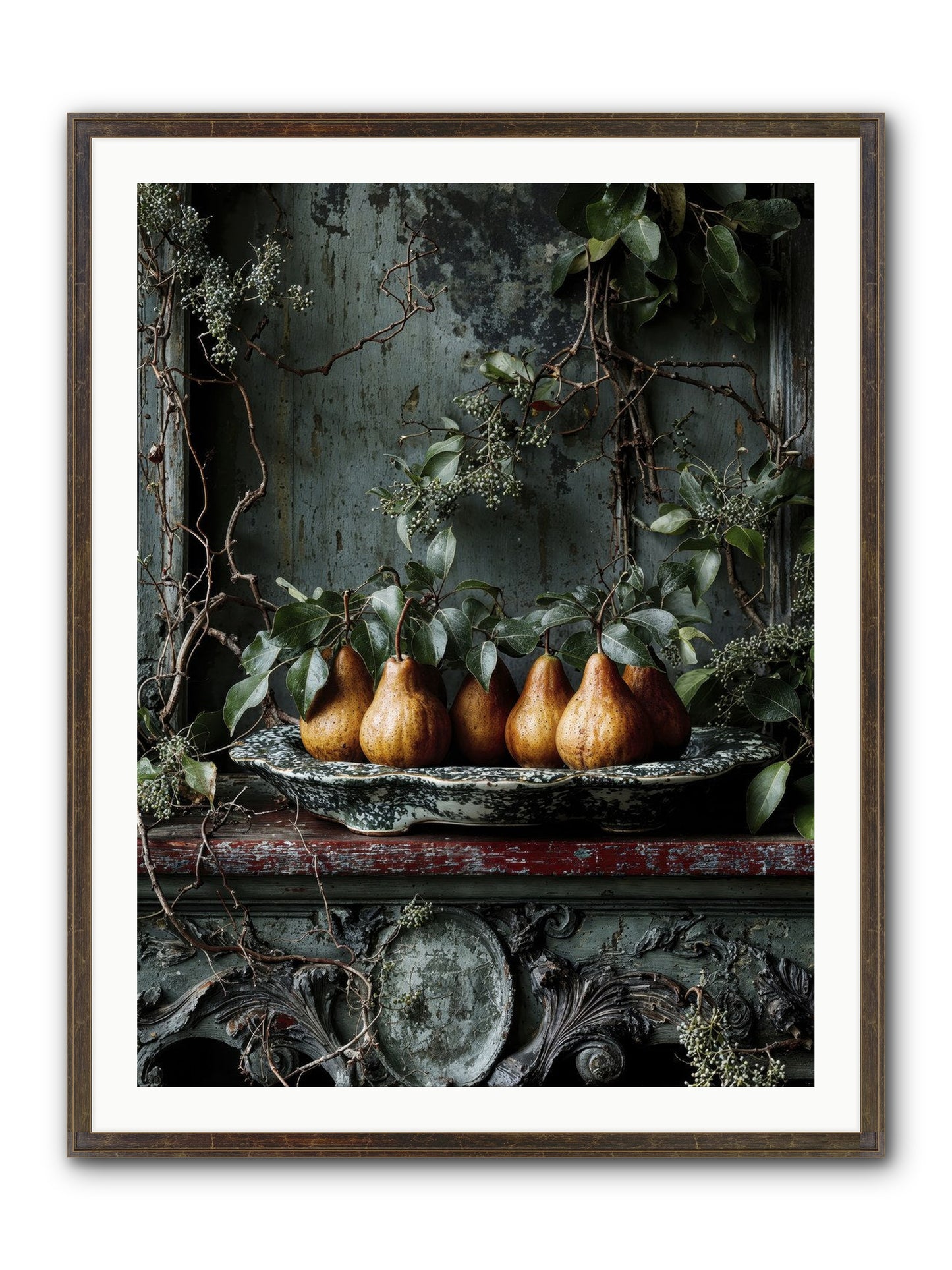 Seasons Write Poetry Framed Print - Slimwoods Black/Gold 30x40