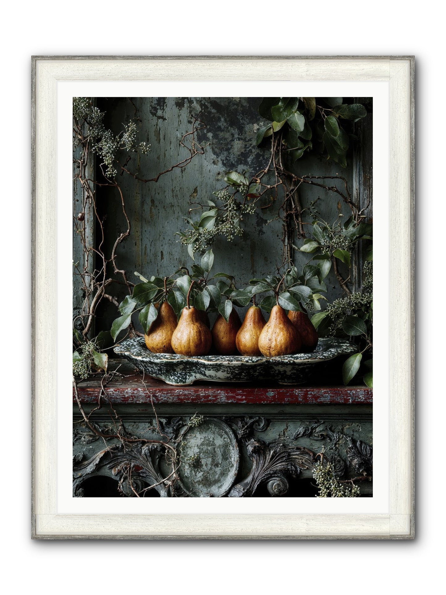 Seasons Write Poetry Framed Print - Driftwood White 36x48