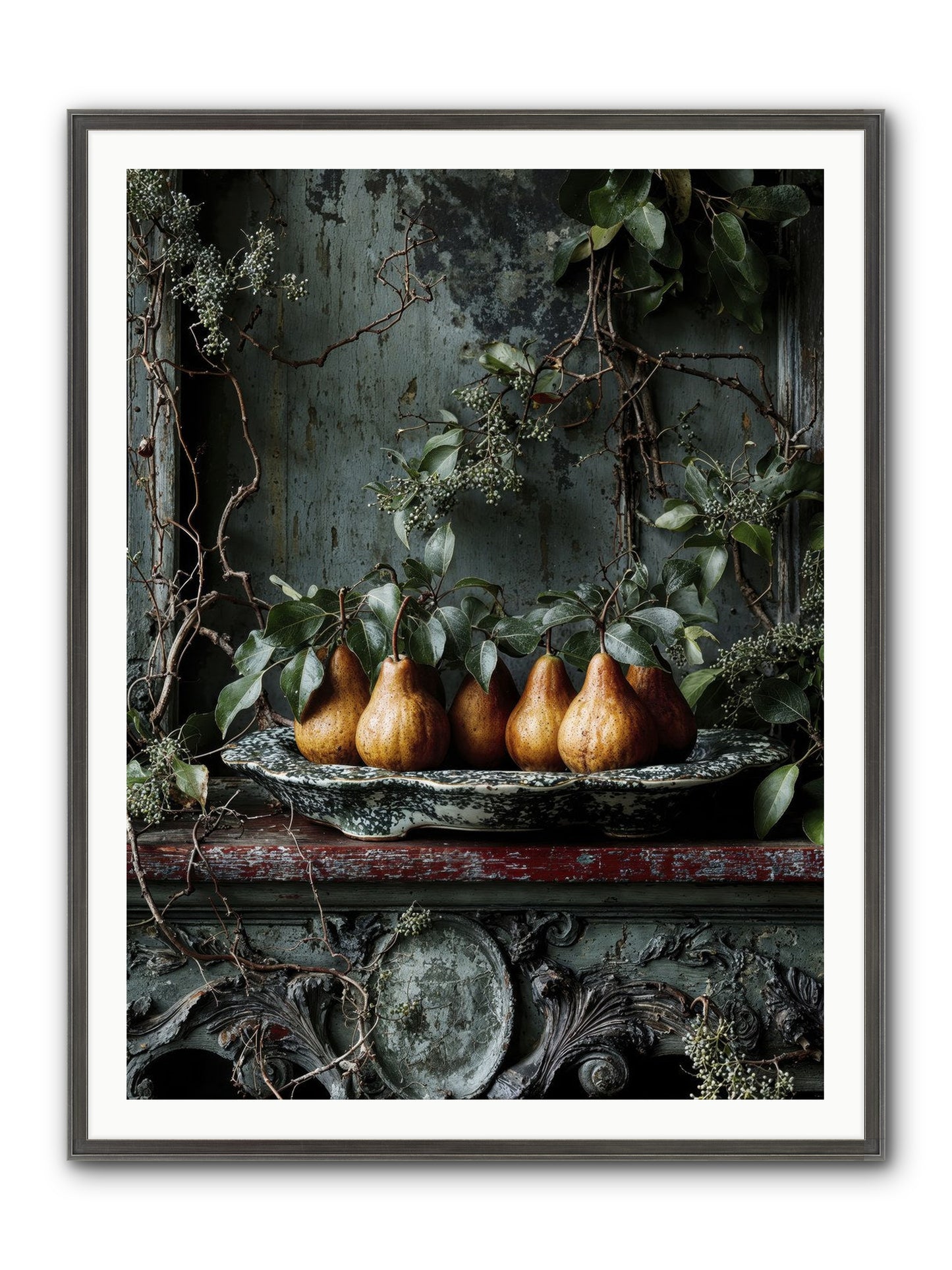 Seasons Write Poetry Framed Print - Slimwoods Black/Silver 36x48