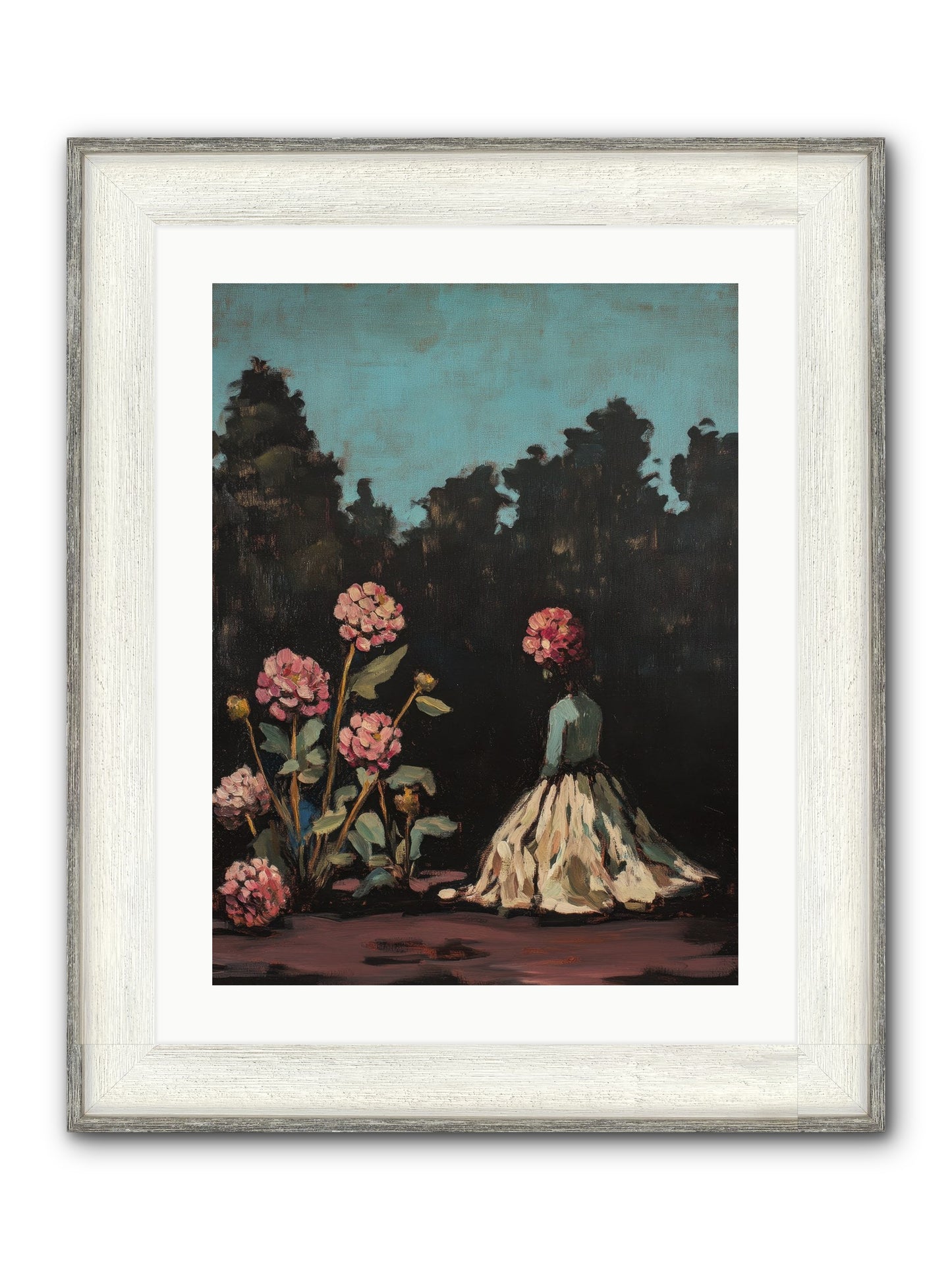 Secret Bloomer Framed Print - Driftwood White 18x24
