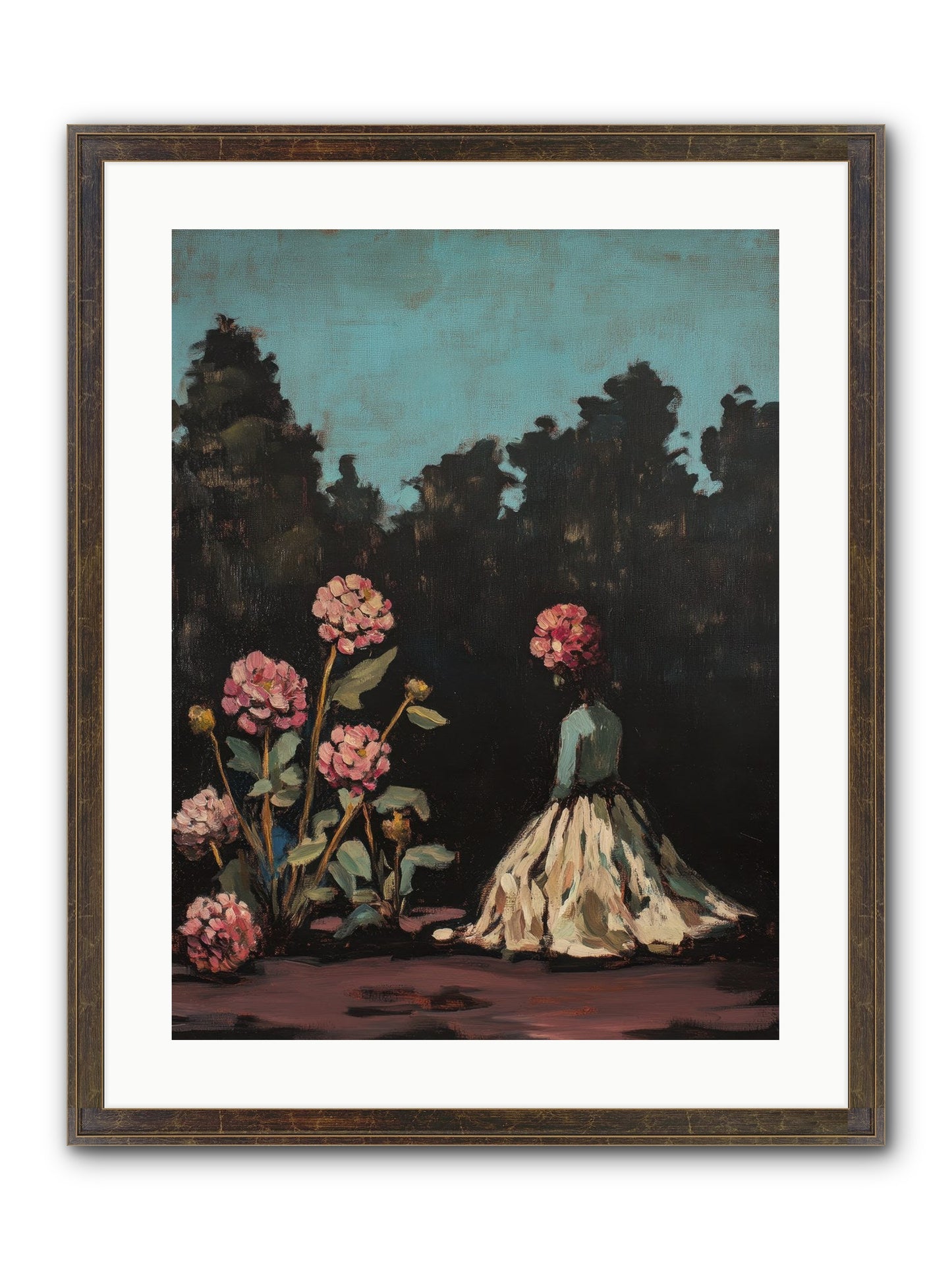 Secret Bloomer Framed Print - Slimwoods Black/Gold 18x24