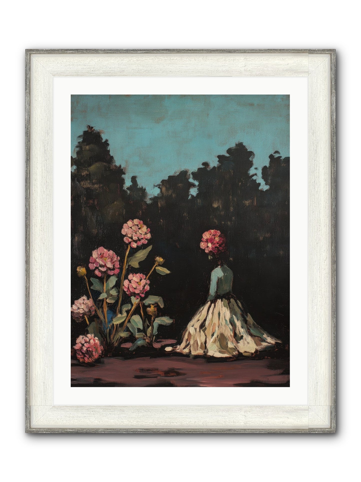 Secret Bloomer Framed Print - Driftwood White 24x32