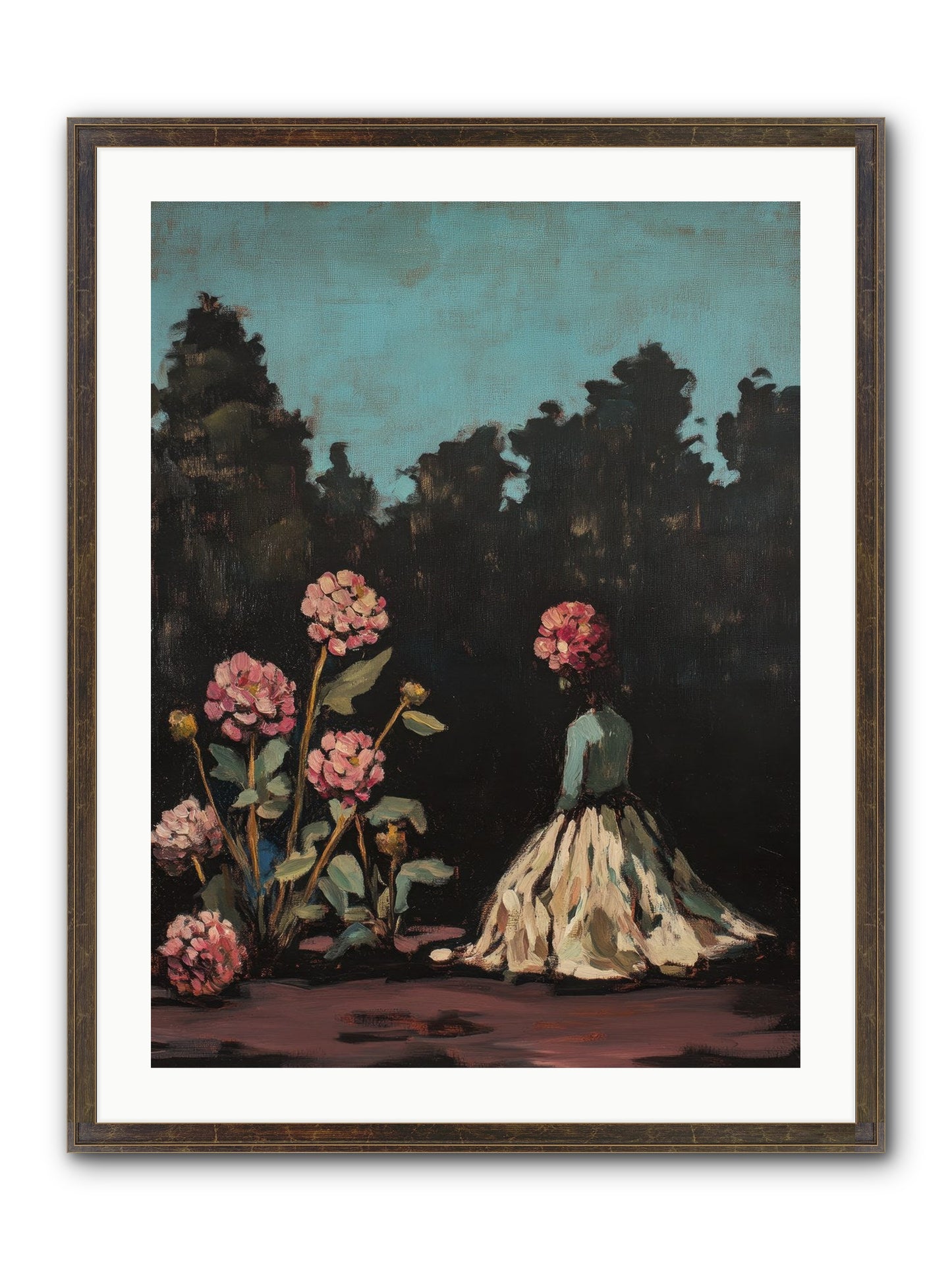 Secret Bloomer Framed Print - Slimwoods Black/Gold 24x32