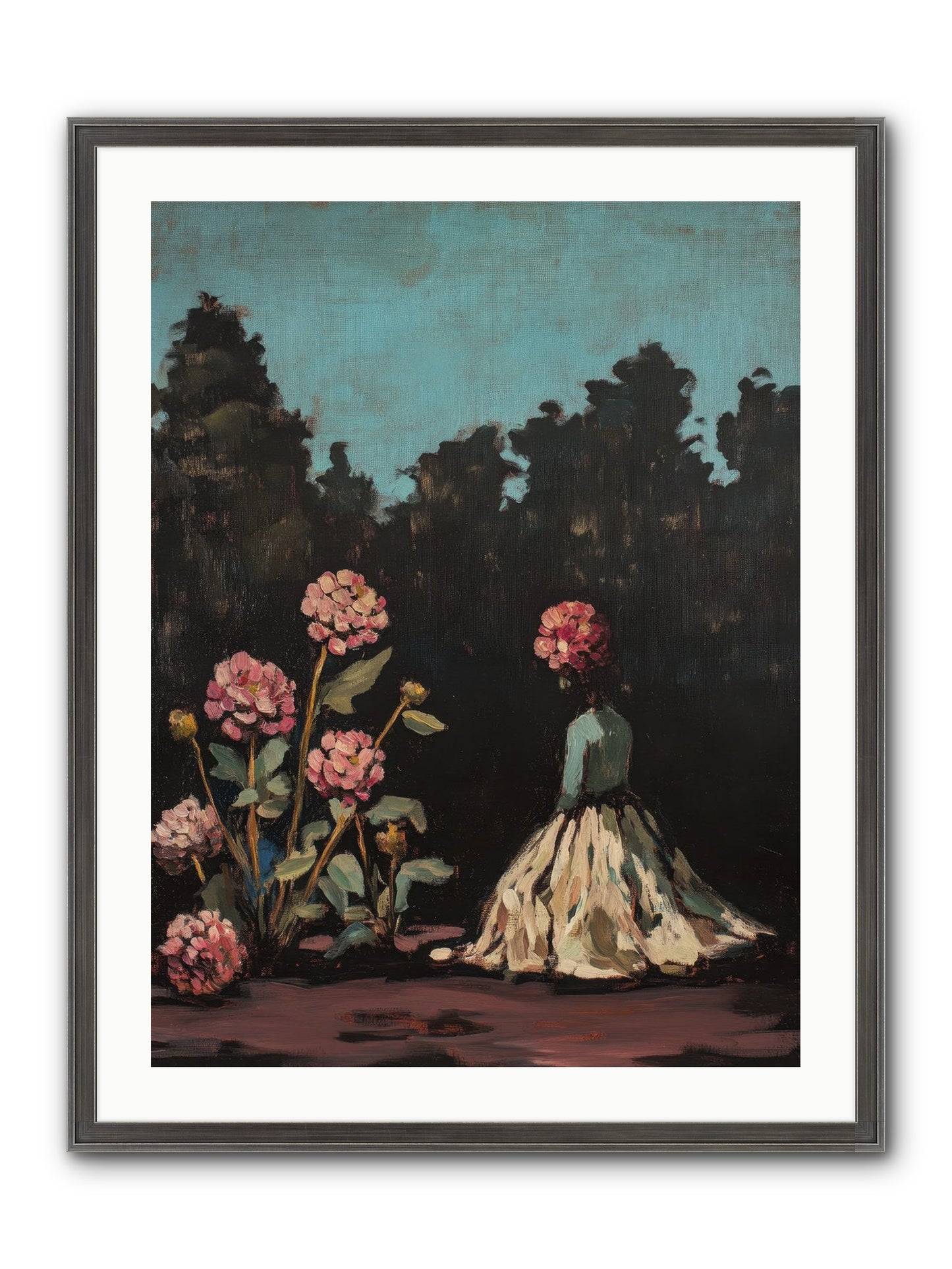 Secret Bloomer Framed Print - Slimwoods Black/Silver 24x32