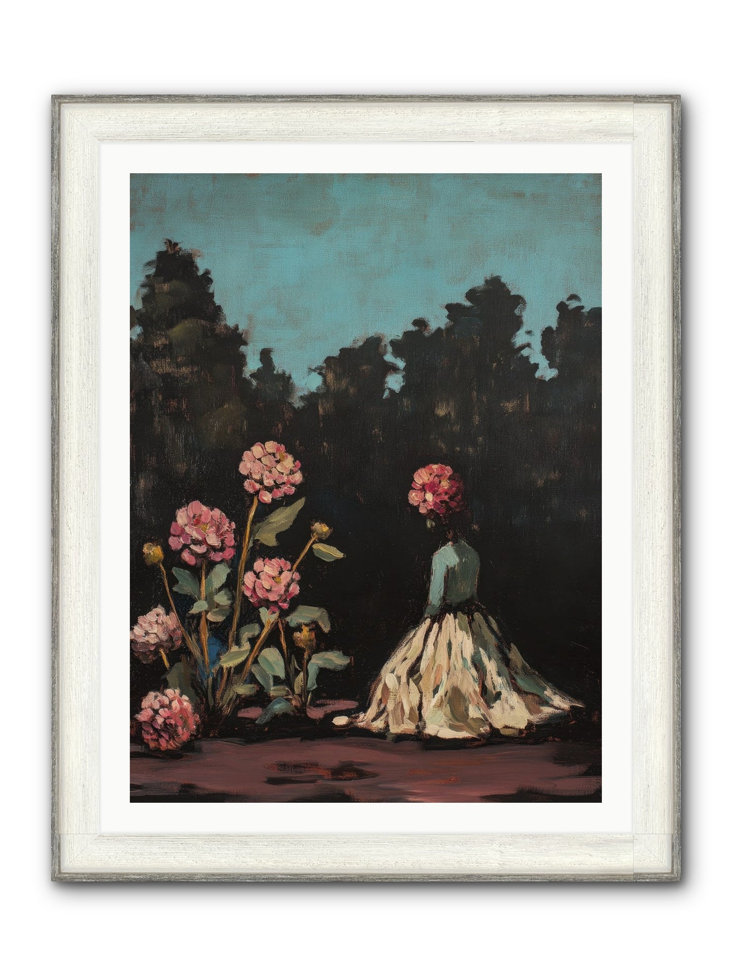 Secret Bloomer Framed Print - Driftwood White 30x40