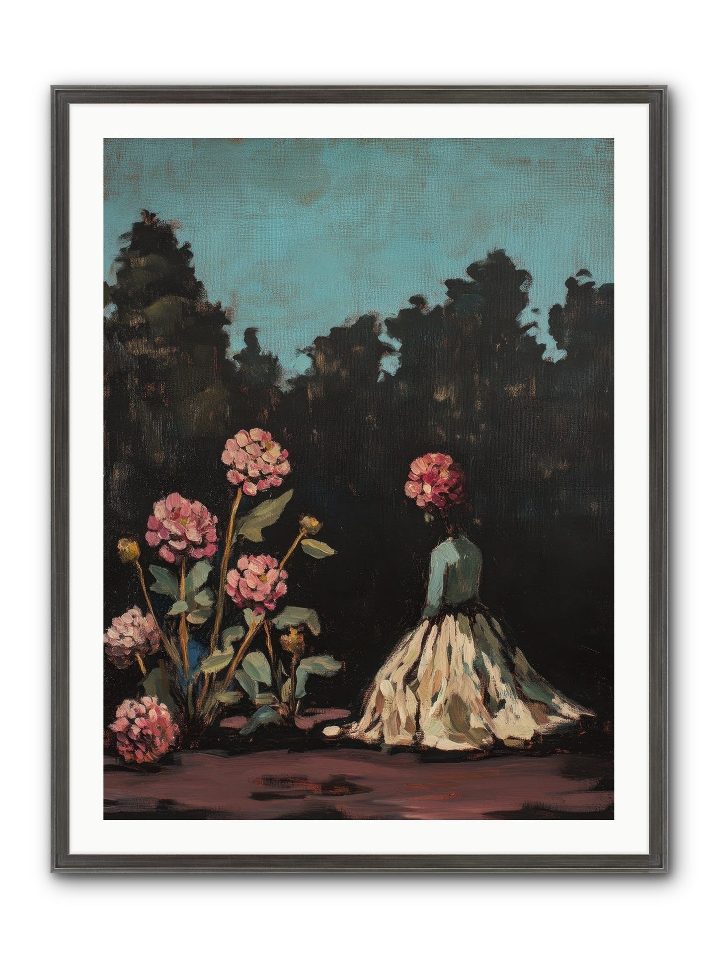 Secret Bloomer Framed Print - Slimwoods Black/Silver 30x40