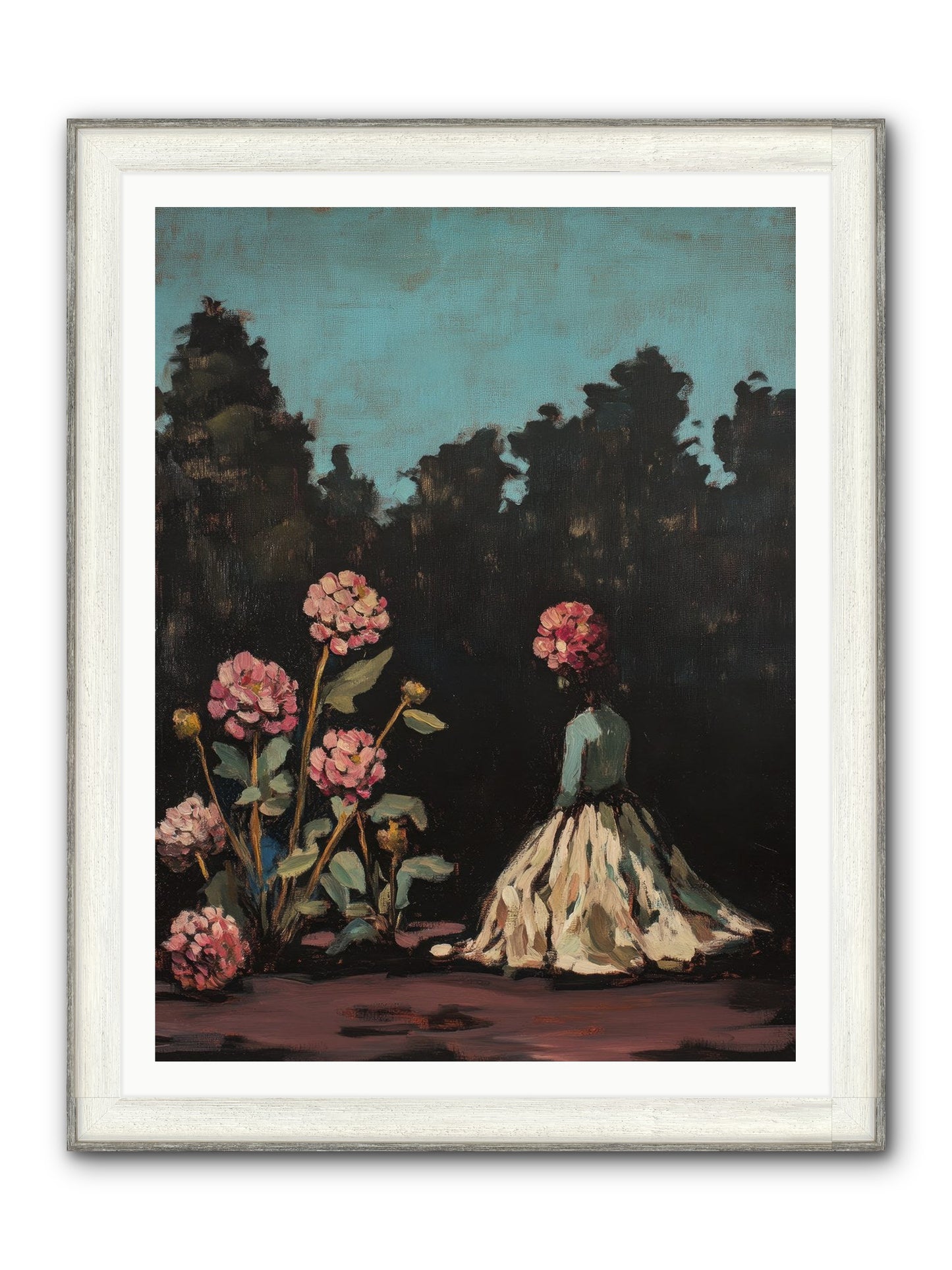 Secret Bloomer Framed Print - Driftwood White 36x48