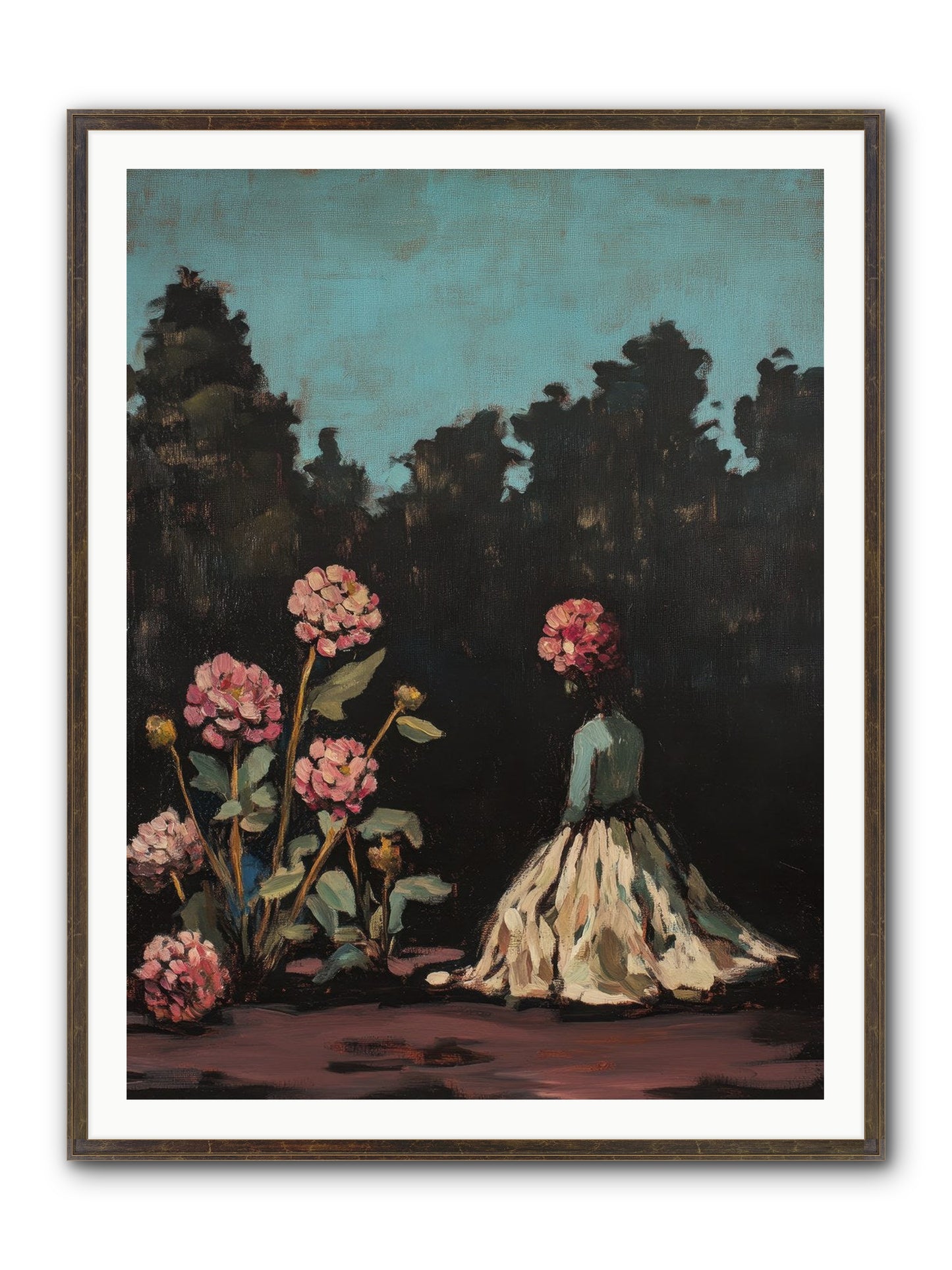 Secret Bloomer Framed Print - Slimwoods Black/Gold 36x48