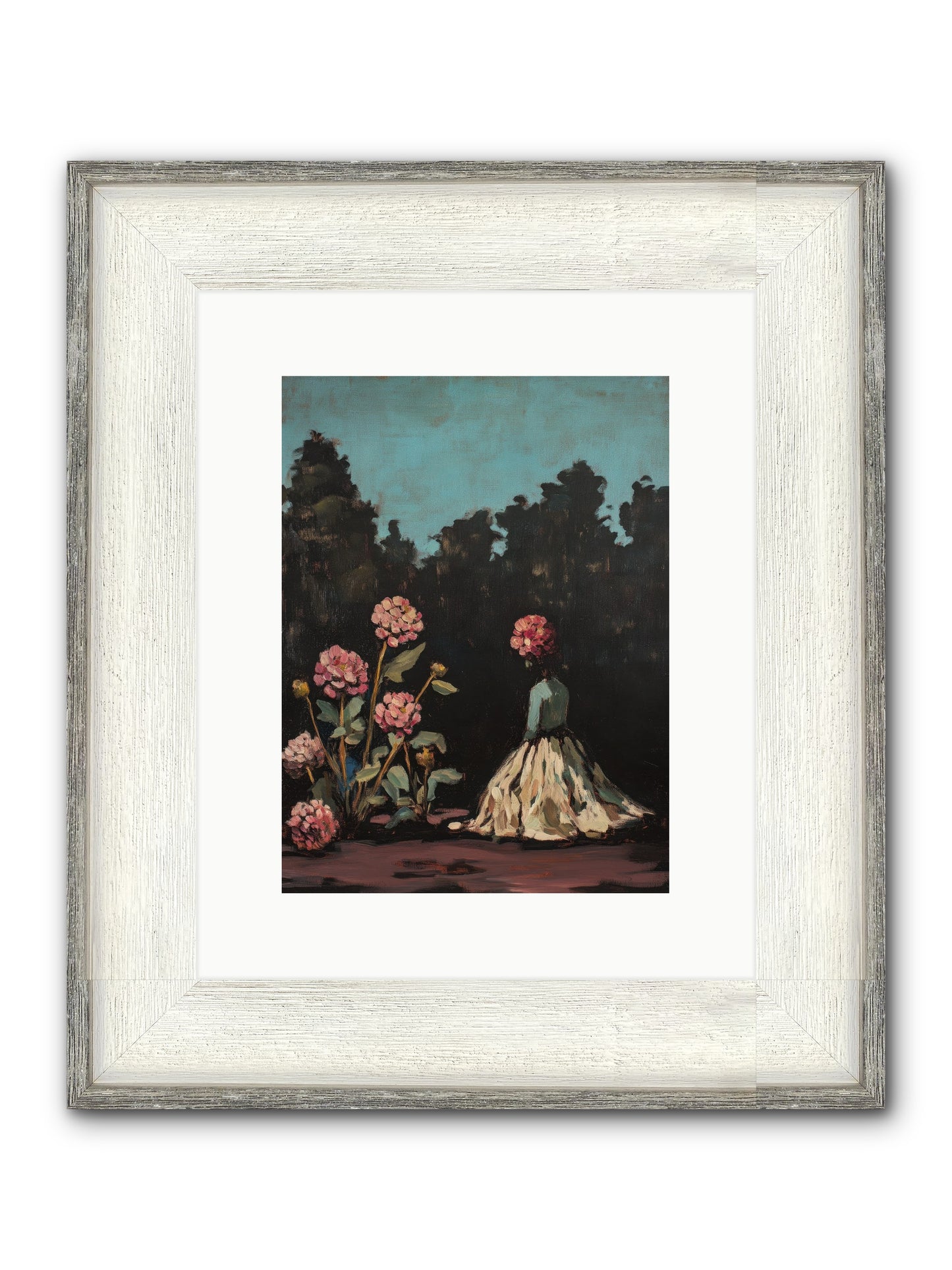 Secret Bloomer Framed Print - Driftwood White 9x12