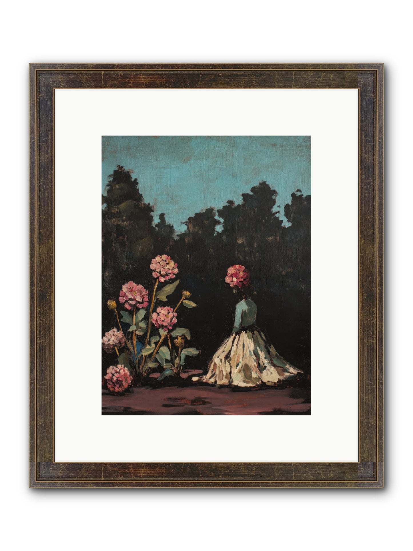 Secret Bloomer Framed Print - Slimwoods Black/Gold 9x12