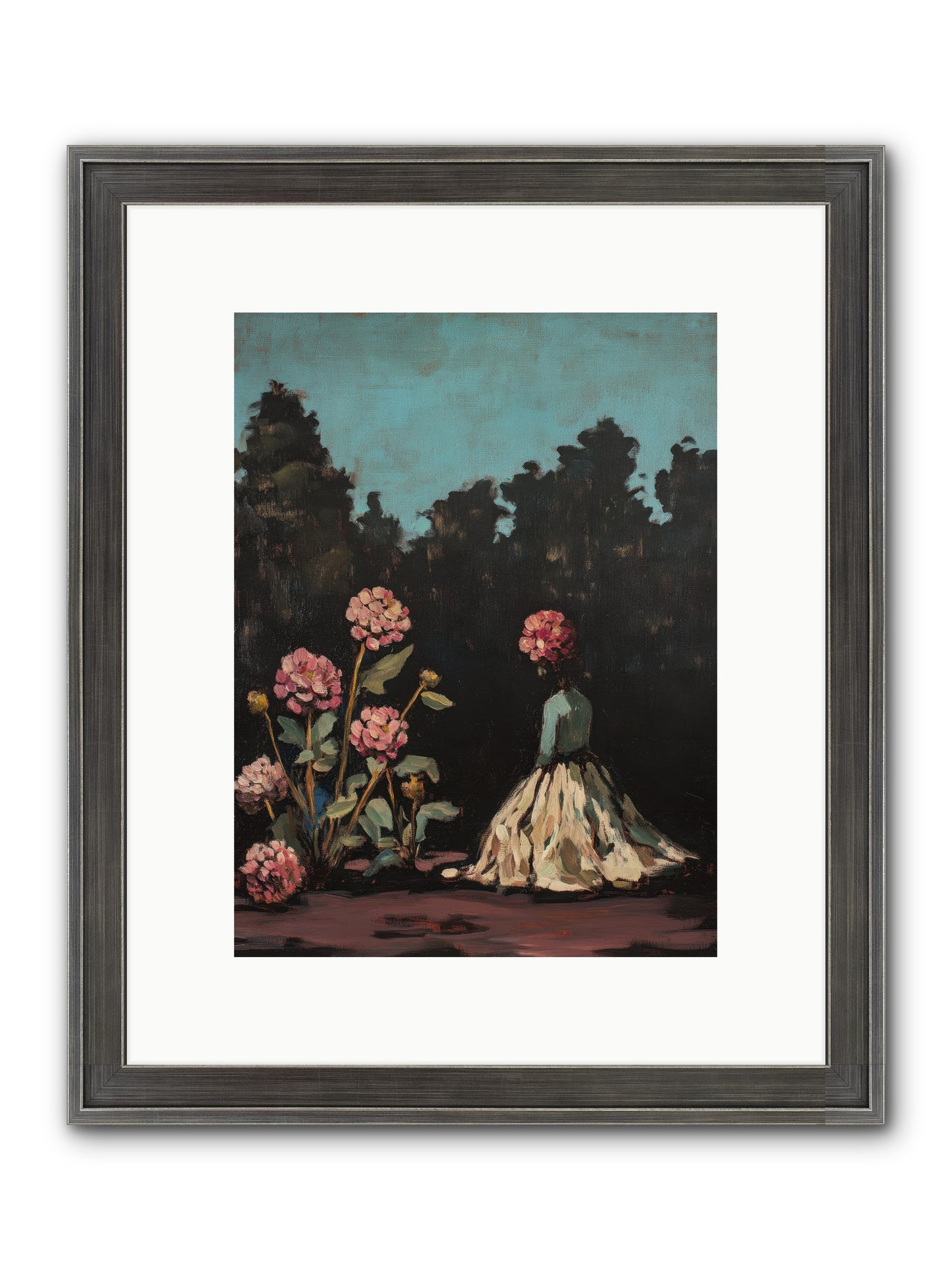 Secret Bloomer Framed Print - Slimwoods Black/Silver 9x12