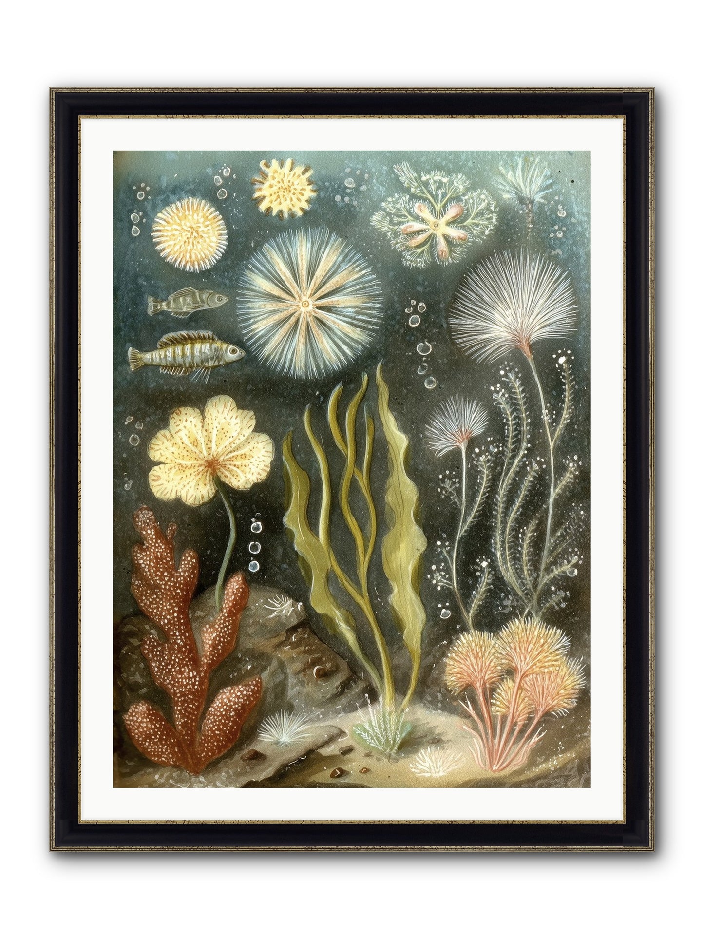 Secret Garden Framed Print - Black & Gold 30x40