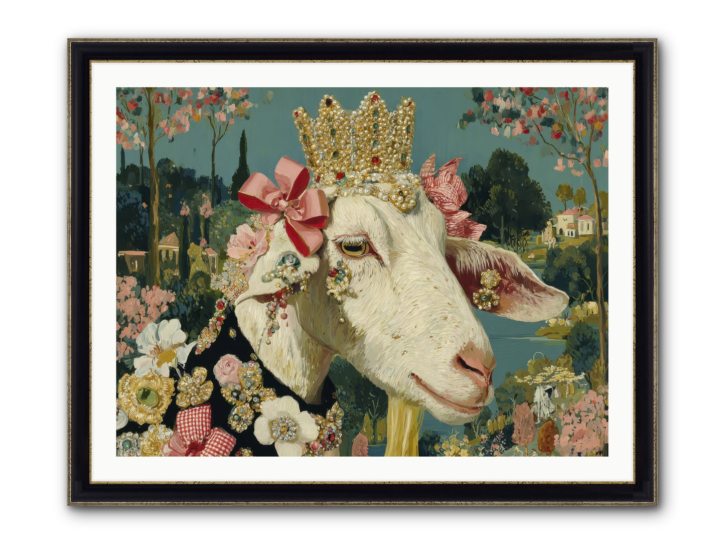Secret Notes Framed Print - Black & Gold 40x30