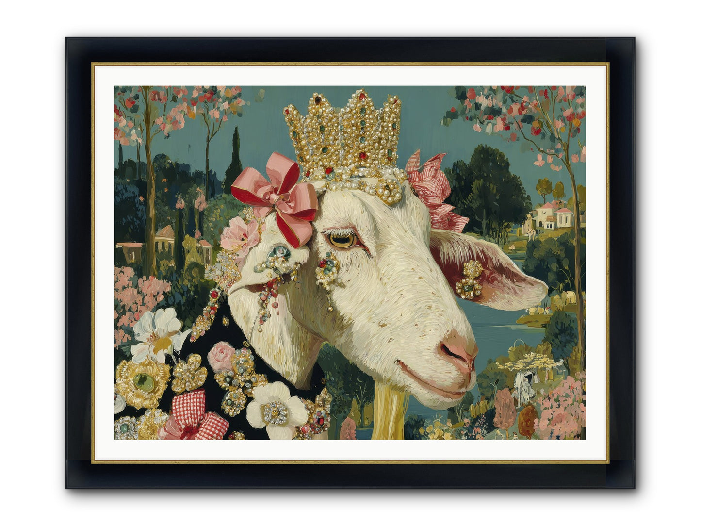 Secret Notes Framed Print - Wide Black w/Gold 48x36