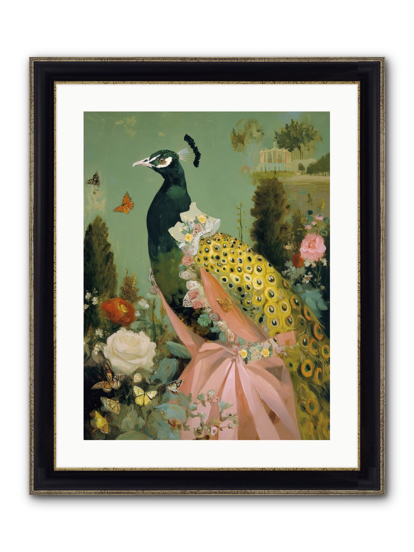 Secrets Of The Evening Bloom Framed Print - Black & Gold 18x24