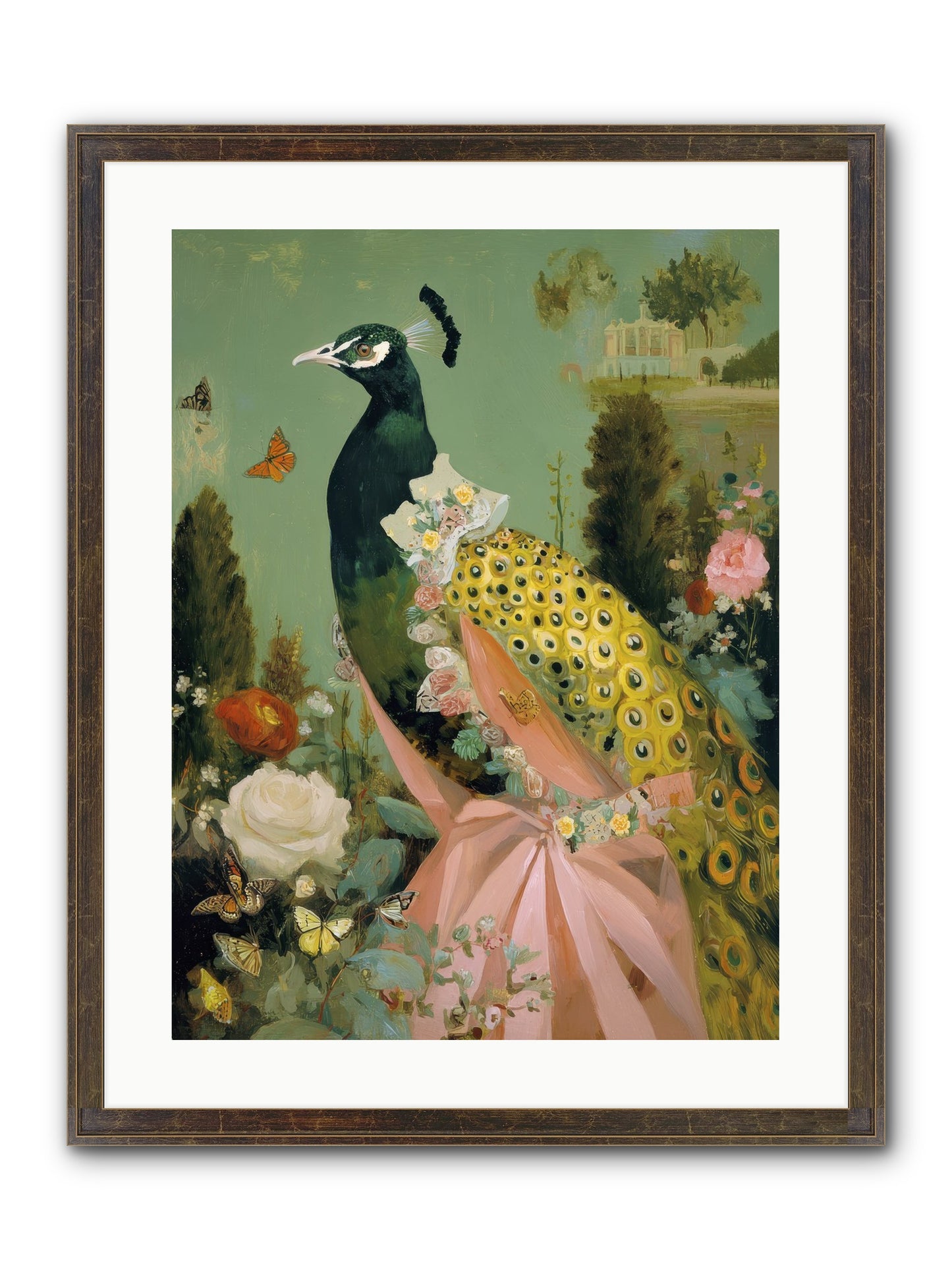 Secrets Of The Evening Bloom Framed Print - Slimwoods Black/Gold 18x24