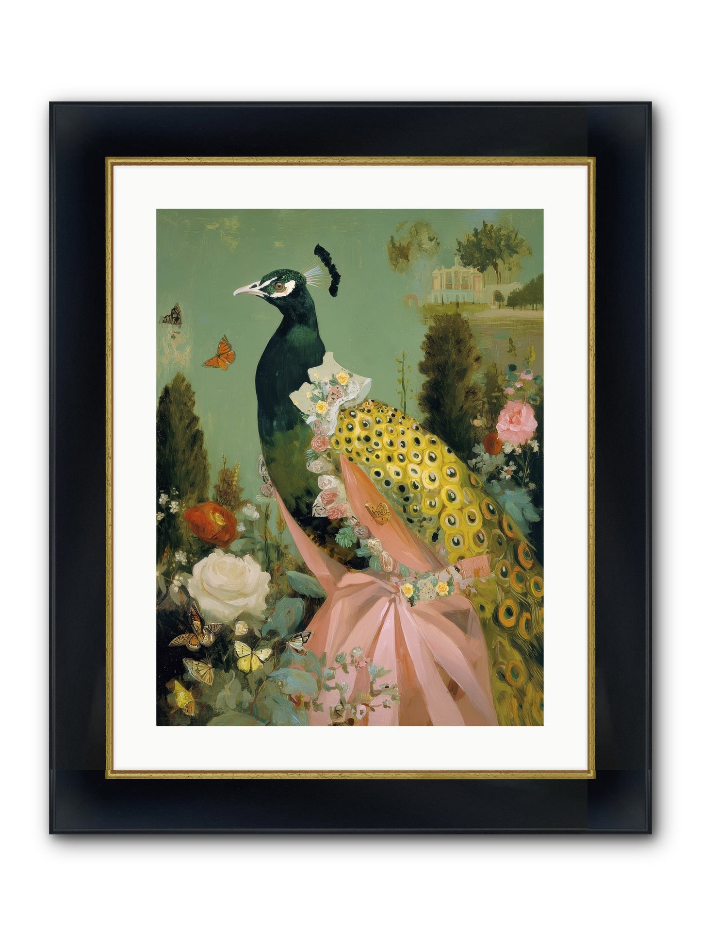 Secrets Of The Evening Bloom Framed Print - Wide Black w/Gold 18x24
