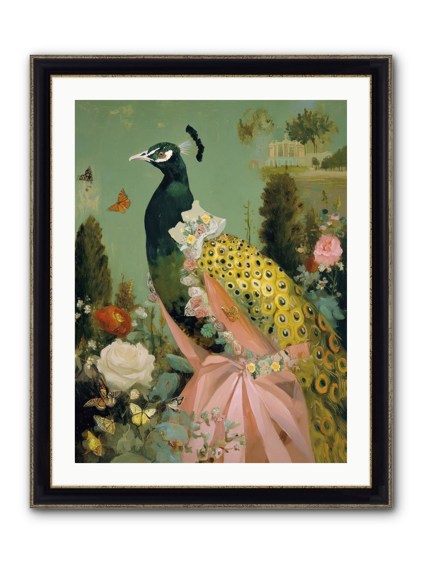 Secrets Of The Evening Bloom Framed Print - Black & Gold 24x32