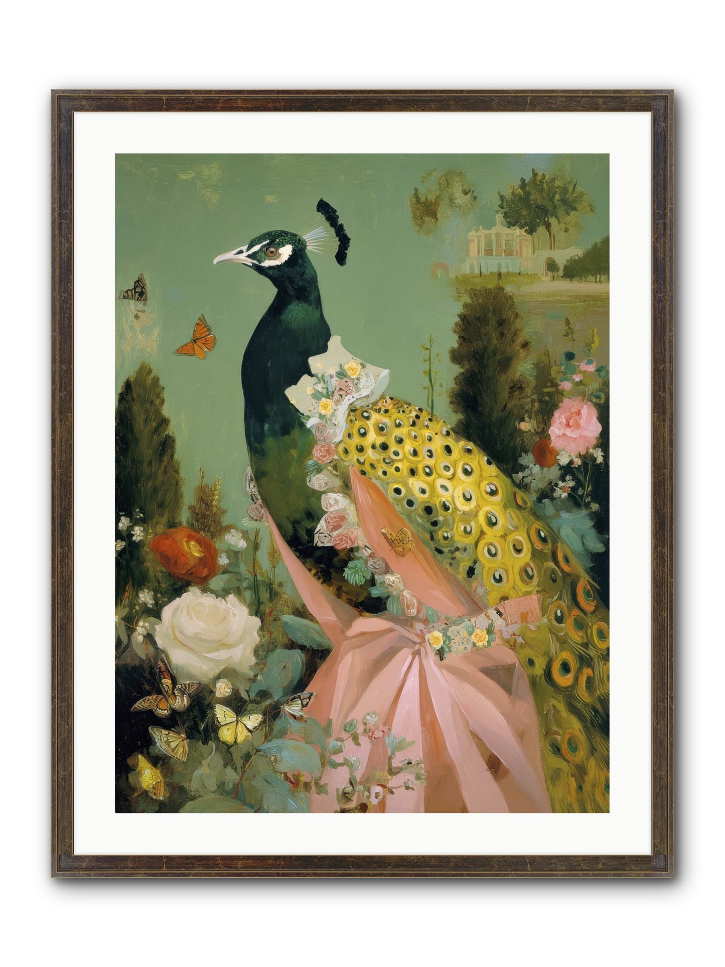 Secrets Of The Evening Bloom Framed Print - Slimwoods Black/Gold 24x32