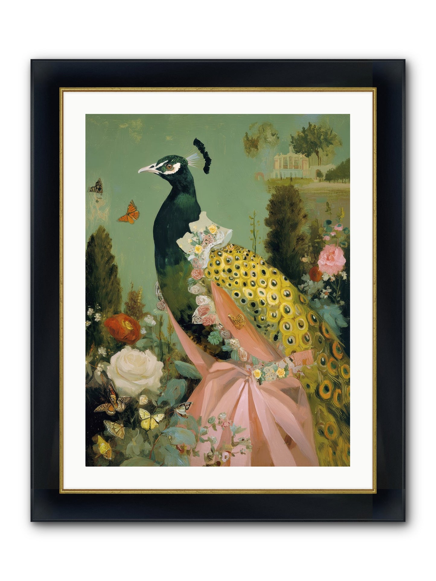 Secrets Of The Evening Bloom Framed Print - Wide Black w/Gold 24x32