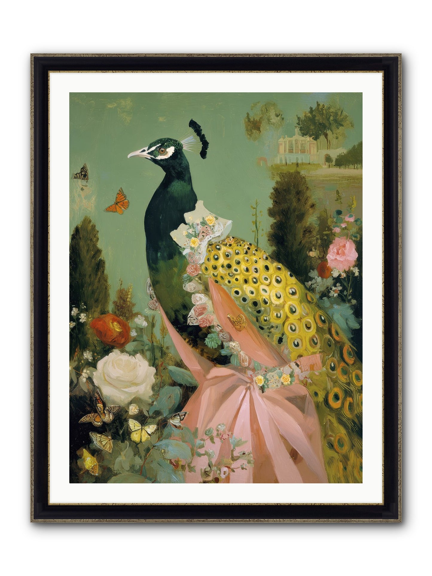 Secrets Of The Evening Bloom Framed Print - Black & Gold 30x40