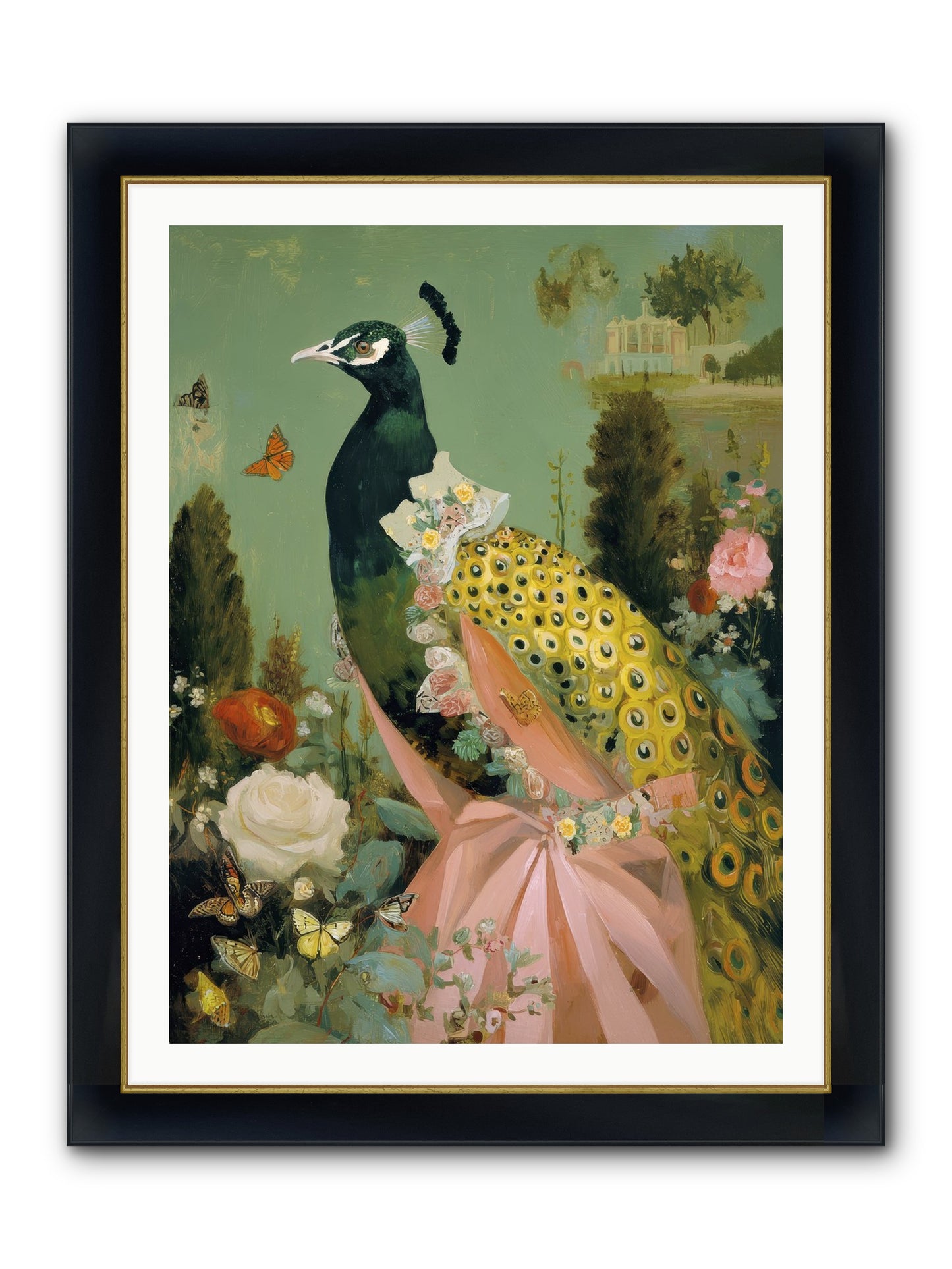 Secrets Of The Evening Bloom Framed Print - Wide Black w/Gold 30x40