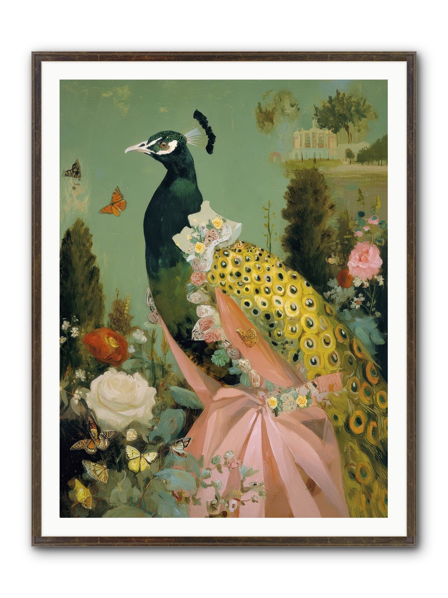 Secrets Of The Evening Bloom Framed Print - Slimwoods Black/Gold 36x48