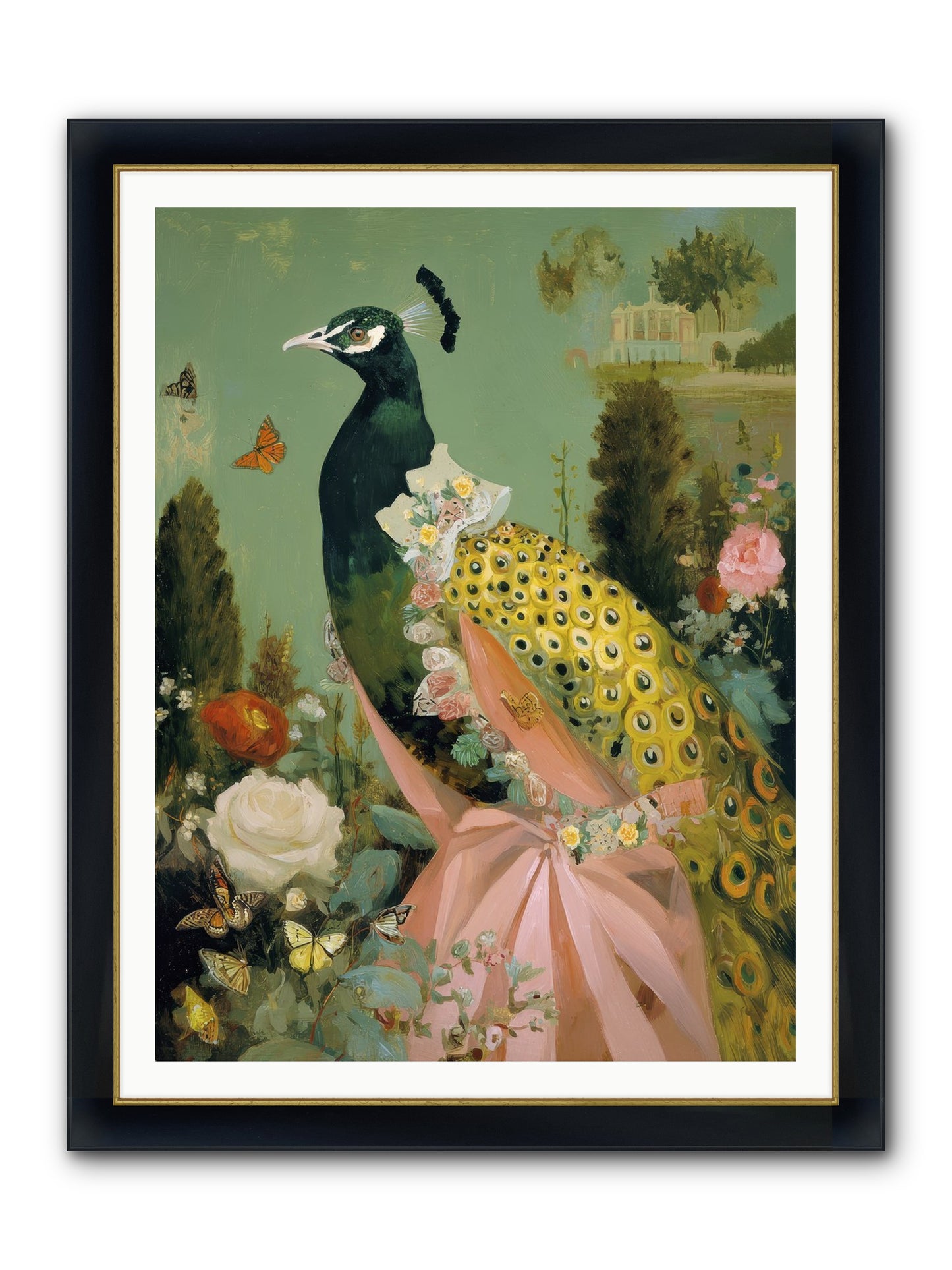 Secrets Of The Evening Bloom Framed Print - Wide Black w/Gold 36x48