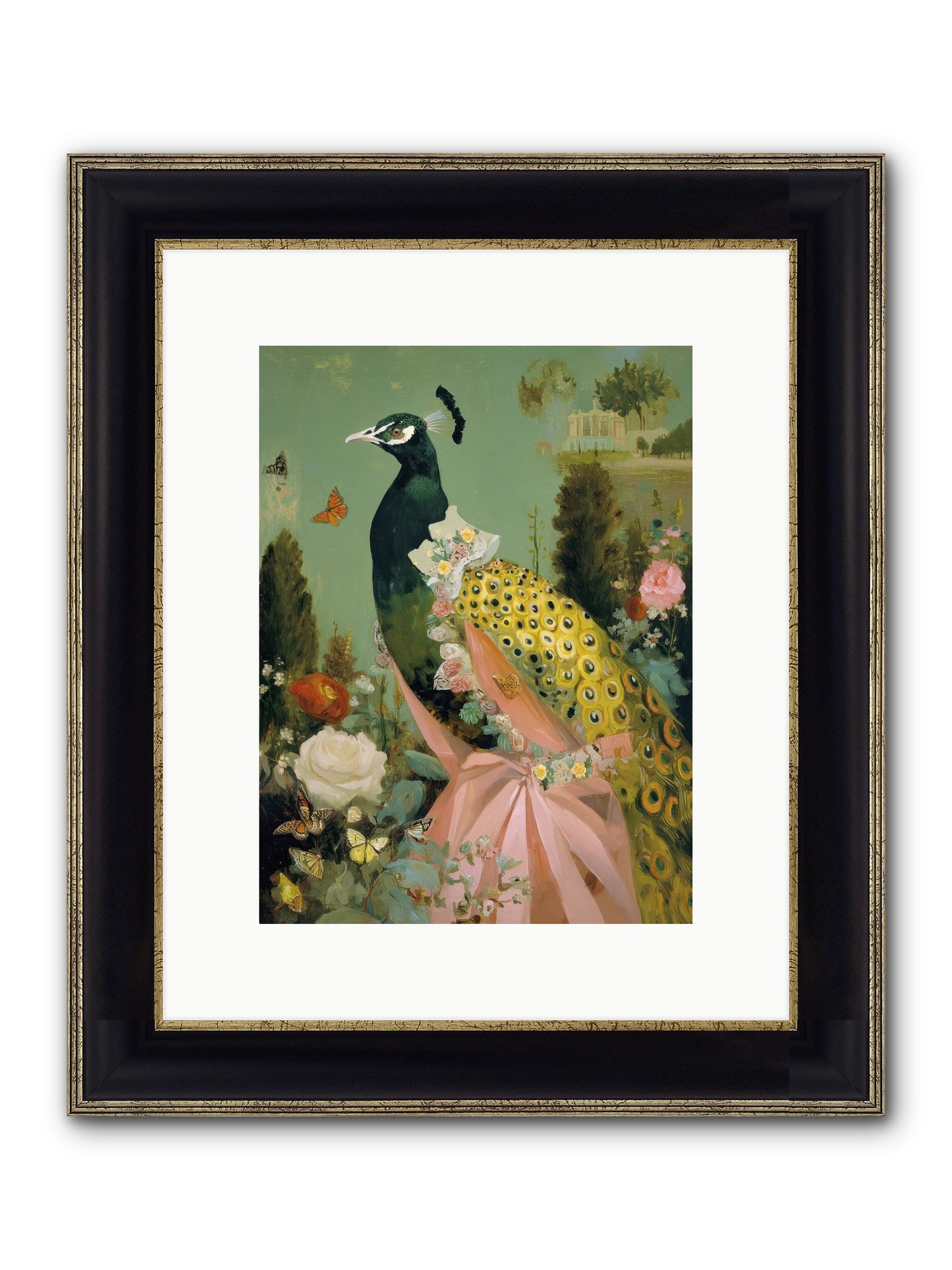 Secrets Of The Evening Bloom Framed Print - Black & Gold 9x12