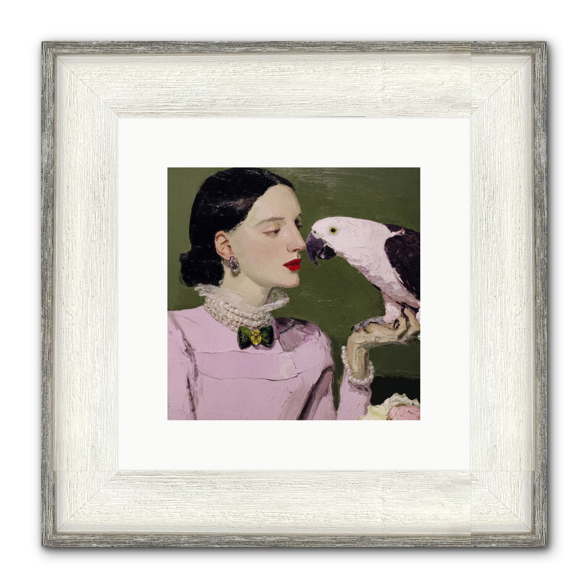 Secrets of the Rose Salon Framed Print - Driftwood White 10x10