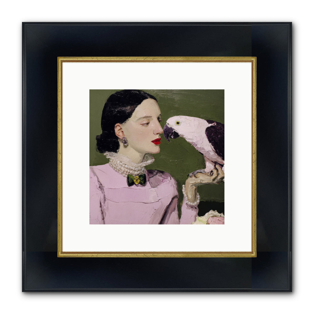 Secrets of the Rose Salon Framed Print - Wide Black w/Gold 10x10