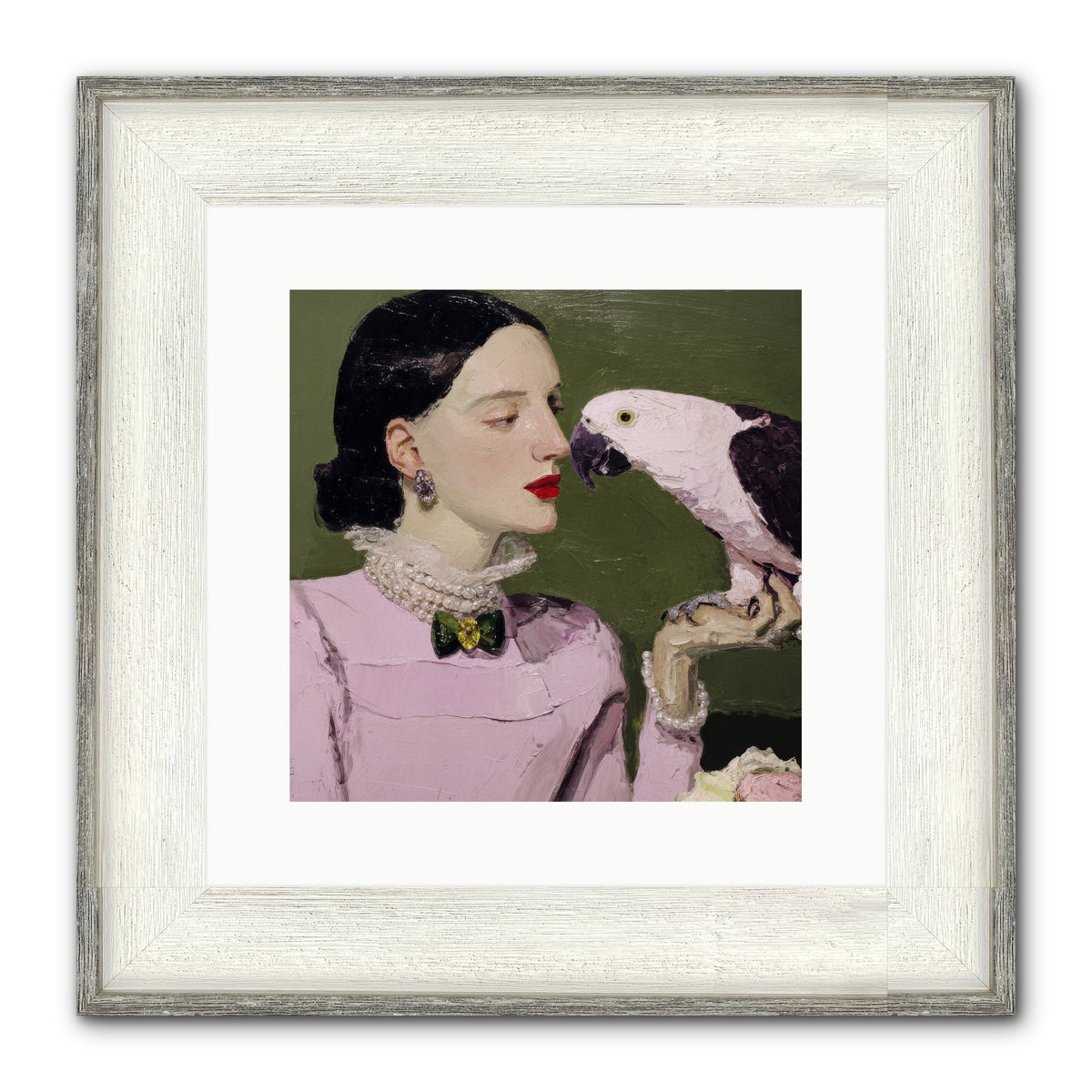 Secrets of the Rose Salon Framed Print - Driftwood White 12x12
