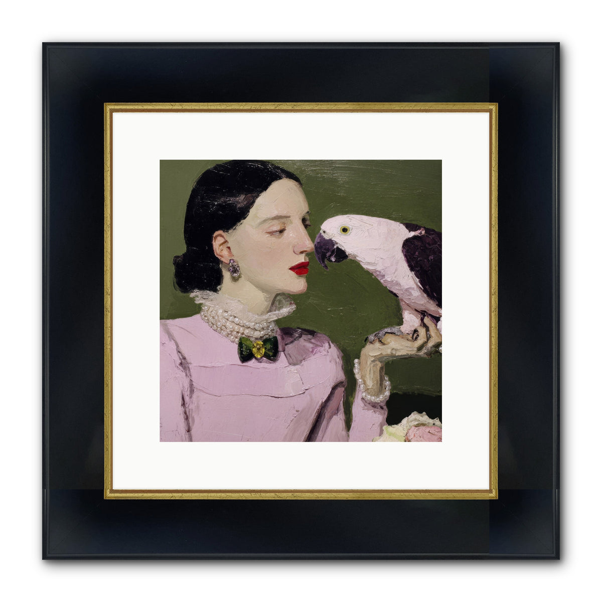Secrets of the Rose Salon Framed Print - Wide Black w/Gold 12x12
