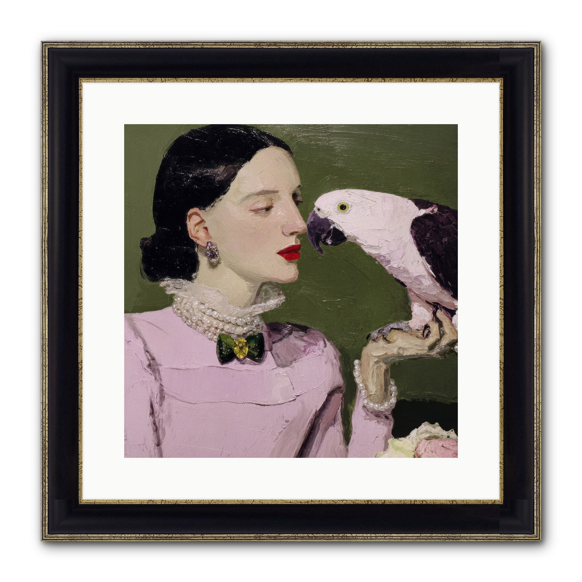Secrets of the Rose Salon Framed Print - Black & Gold 16x16